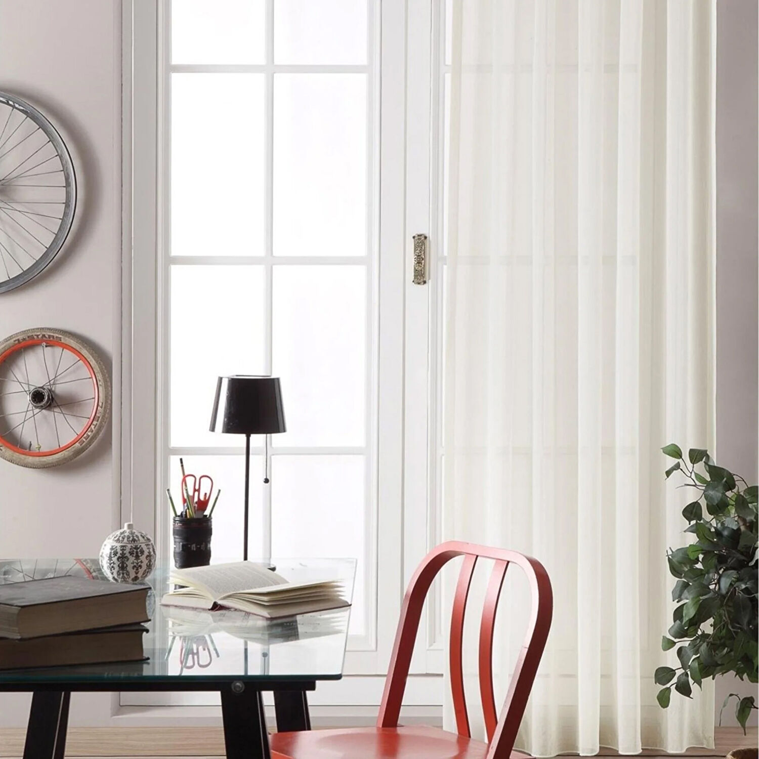 Taç Nebreska Hazır Tül Perde Beyaz 170X270 cm