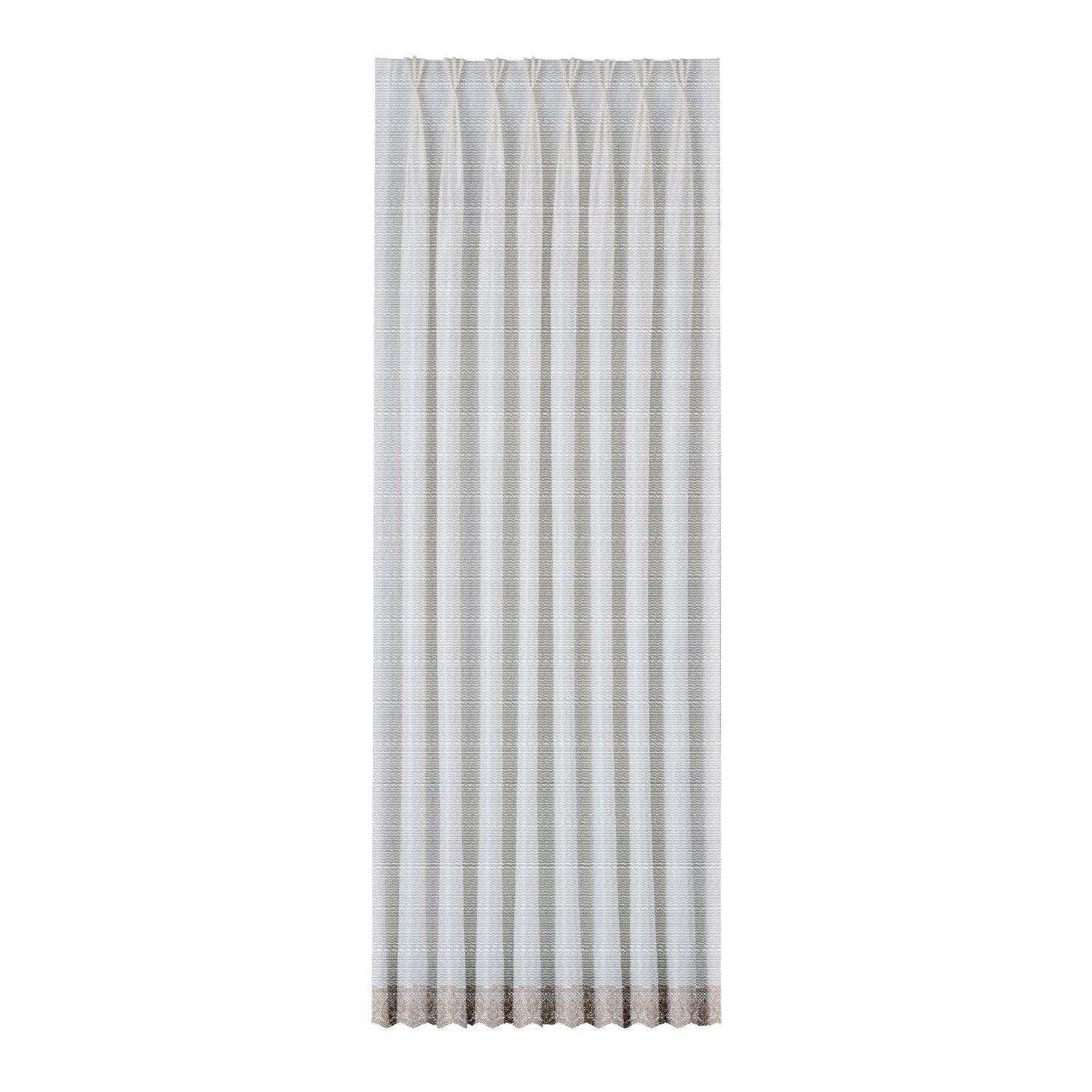 Taç Priene Brode Tül Perde Ekru-Pembe ( Max Yükseklik : 270 cm )