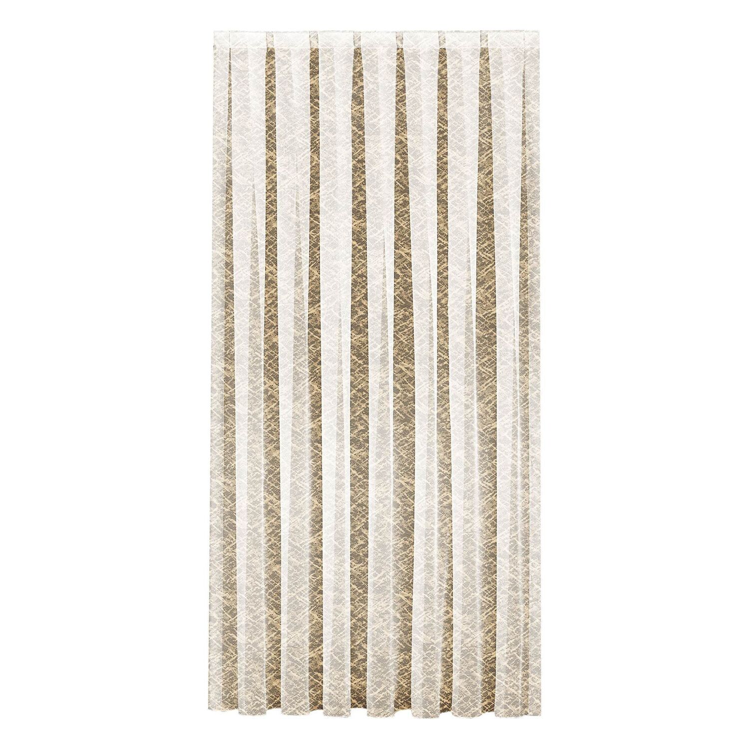 Taç Apron Örme Tül Perde Hardal Sarı ( Max Yükseklik : 265 cm )