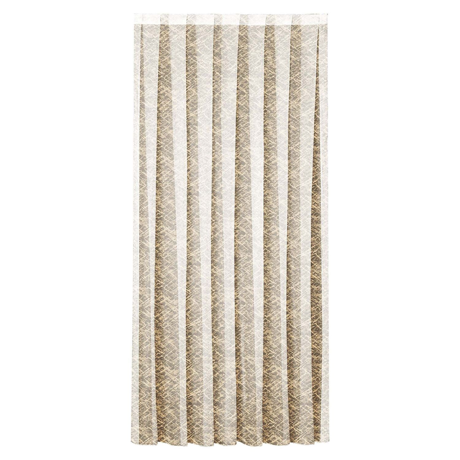 Taç Apron Örme Tül Perde Hardal Sarı ( Max Yükseklik : 265 cm )