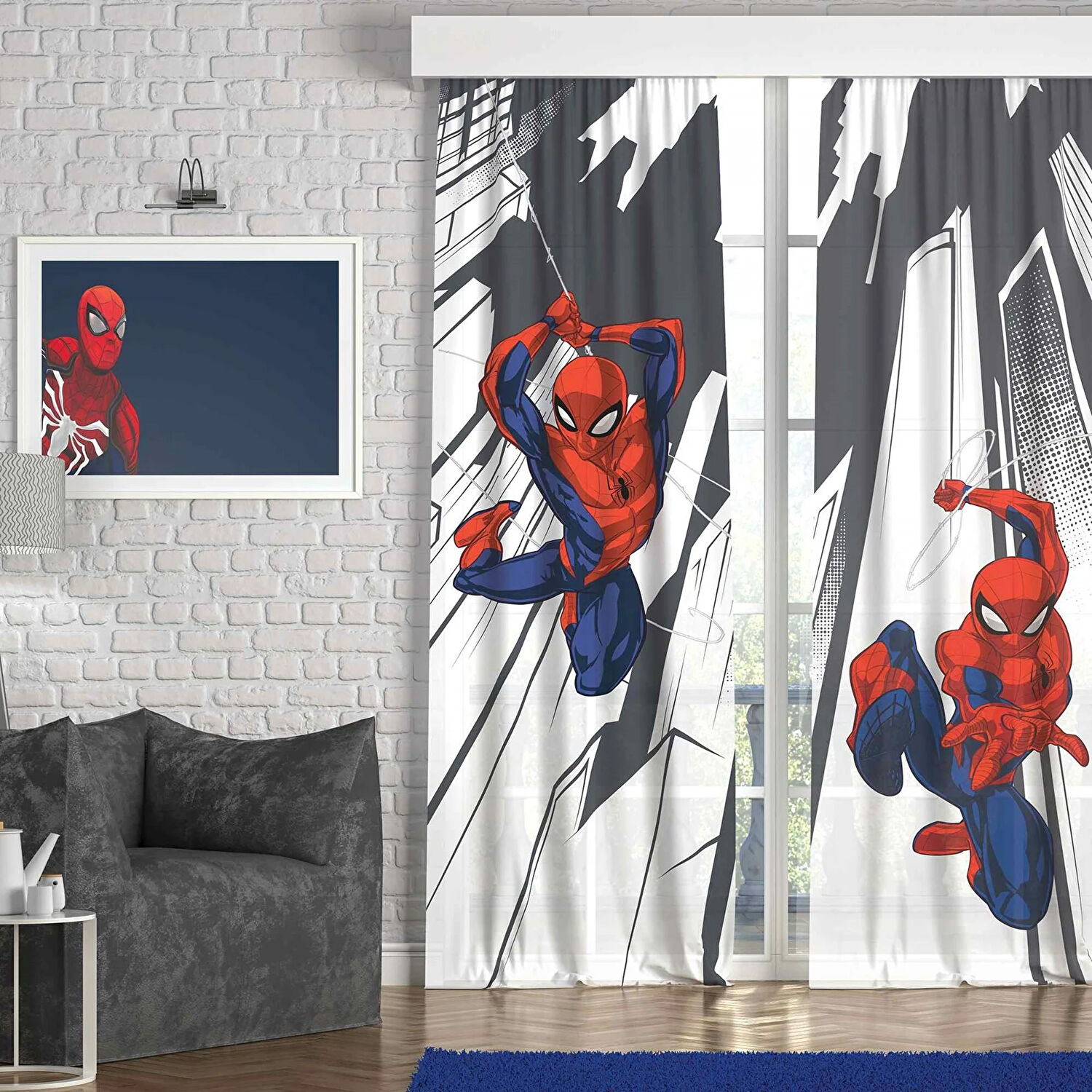 Taç Spiderman In The Night İkili Fon Çocuk Perde