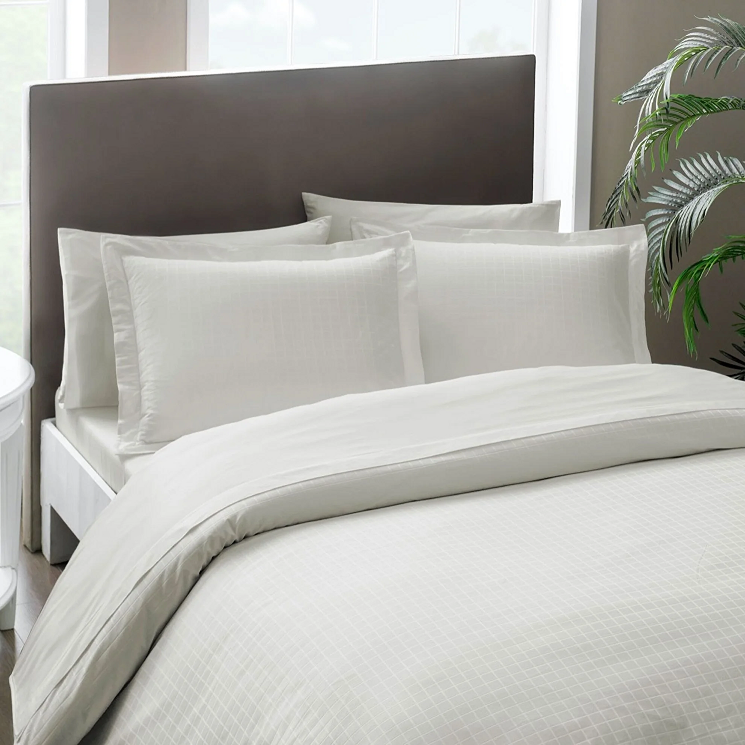 Taç Harvey Saten Delux Çift Kişilik Nevresim Takımı Taş