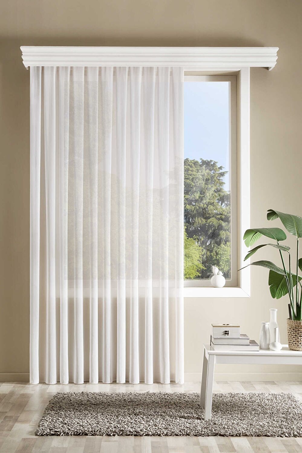 Taç Yetop Tül Perde Ekru ( Max Yükseklik : 280 cm )