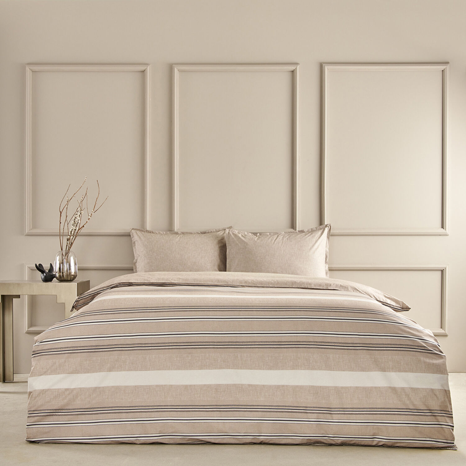 Taç Perle Tek Kişilik Nevresim Takımı Kahverengi