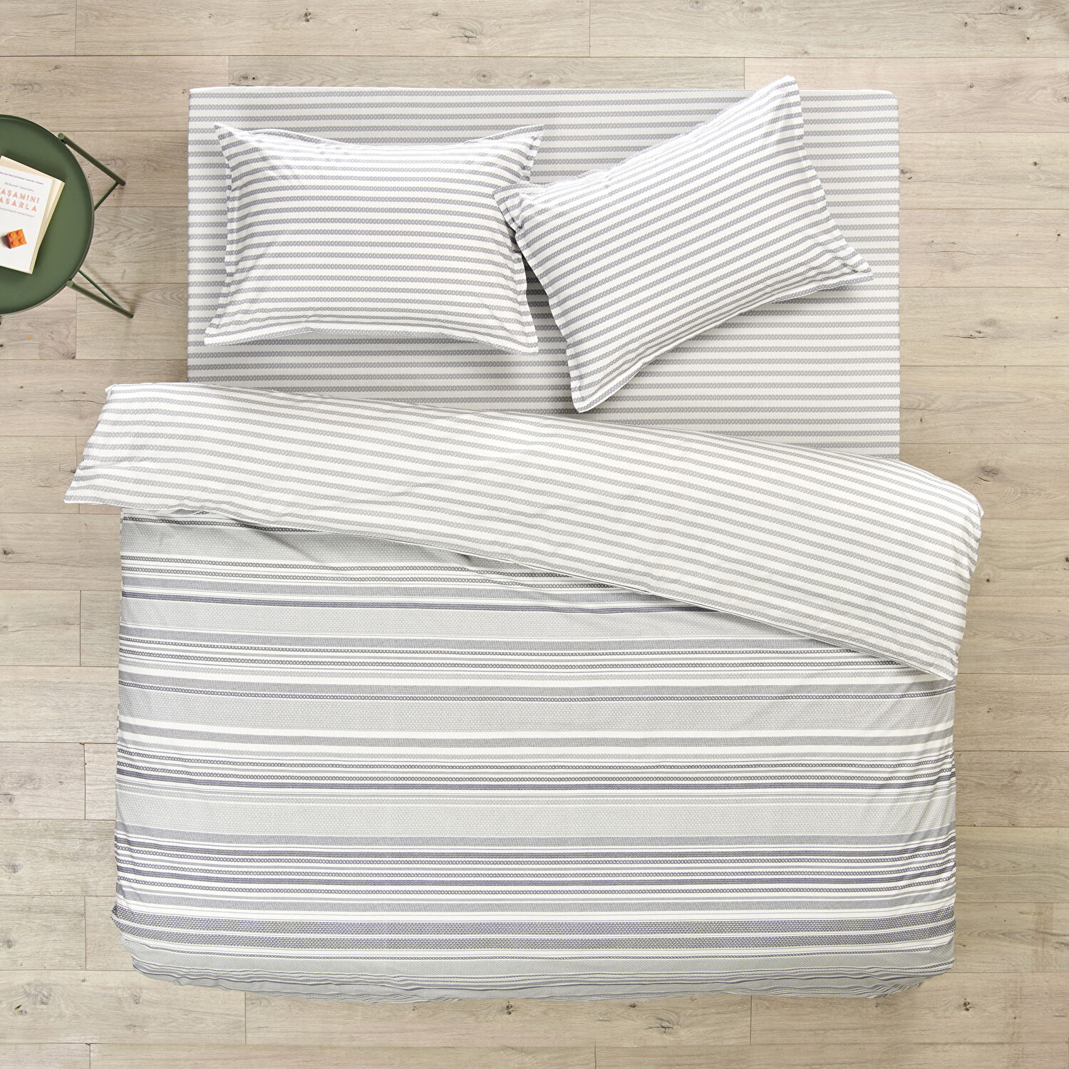 Taç Chain Tek Kişilik Nevresim Takımı Gri