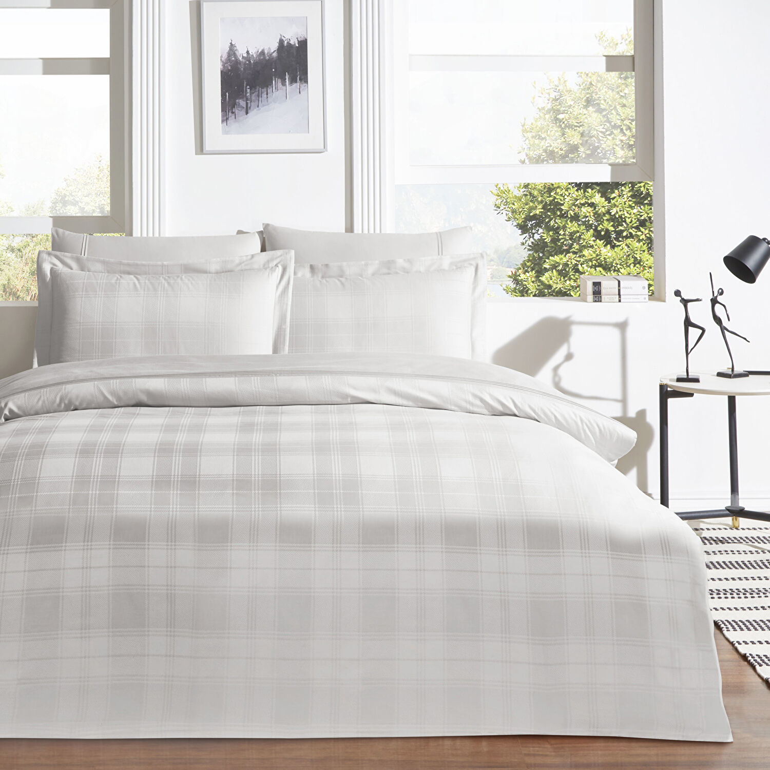 Taç Carly Jakar Çift Kişilik Nevresim Takımı Vizon