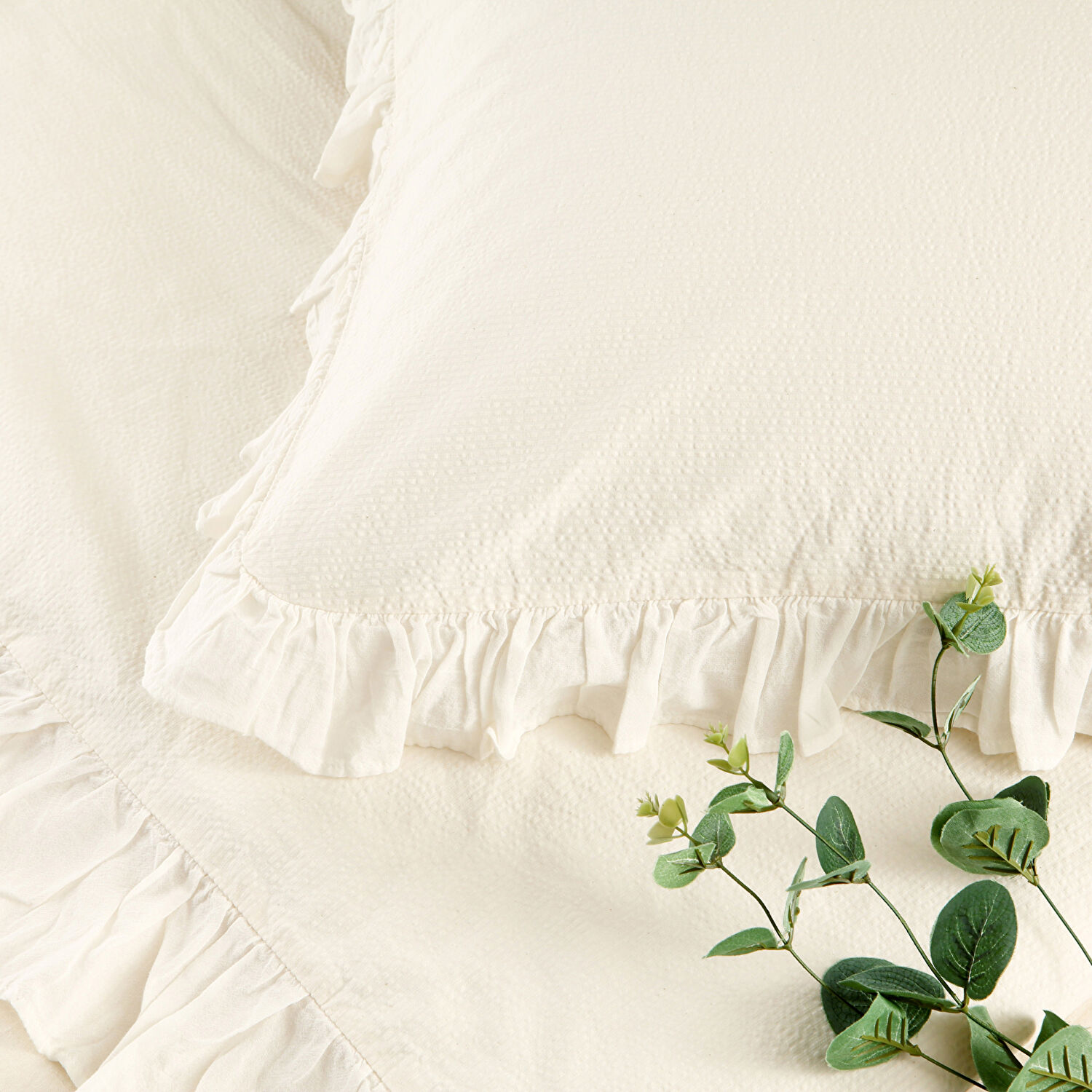 Taç Galena Çift Kişilik Nevresim Takımı Ekru