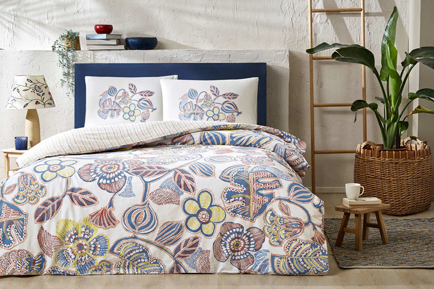 Taç Cecilia Ranforce Tek Kişilik Nevresim Takımı Mavi