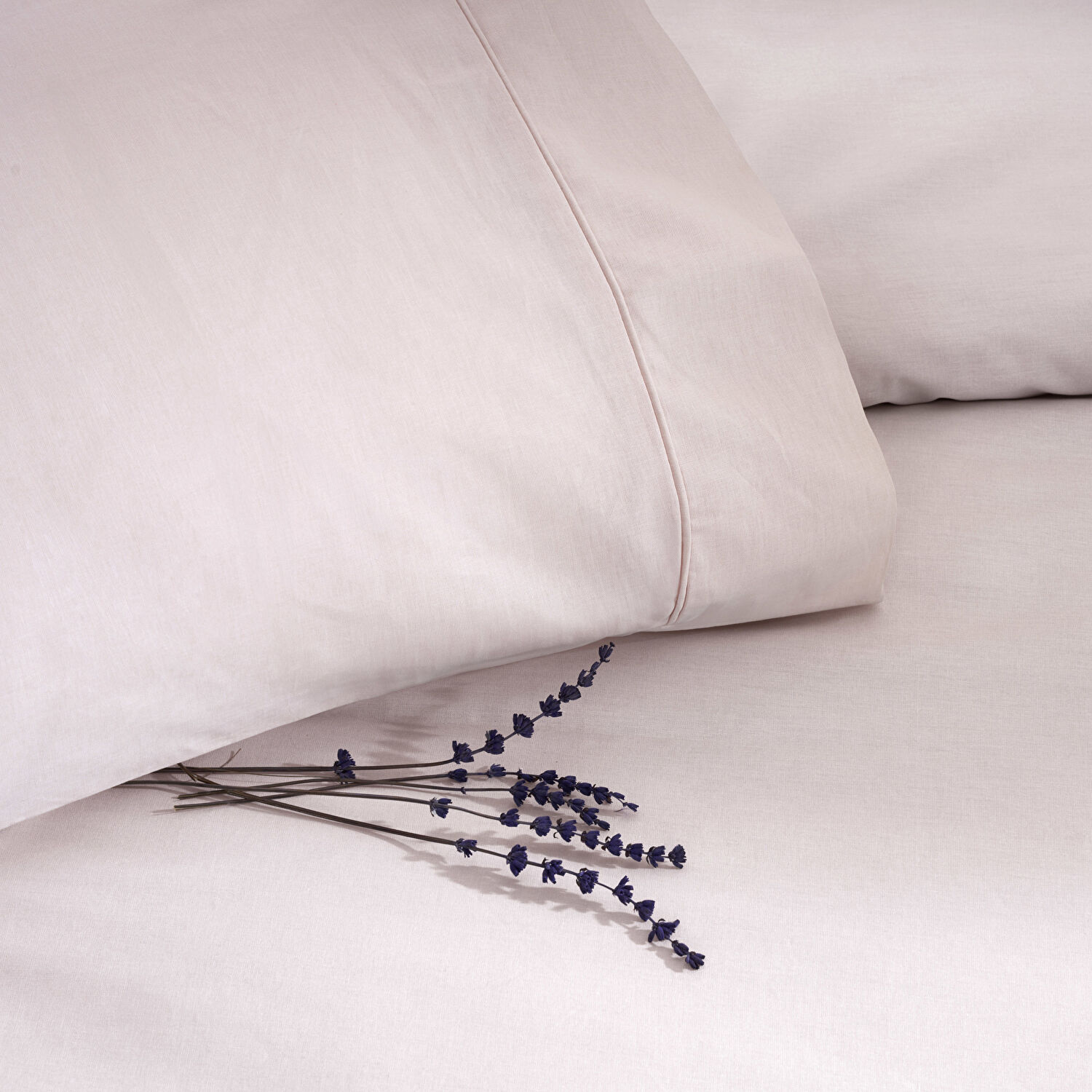 Taç Basic Ranforce Çift Kişilik Nevresim Takımı Pudra