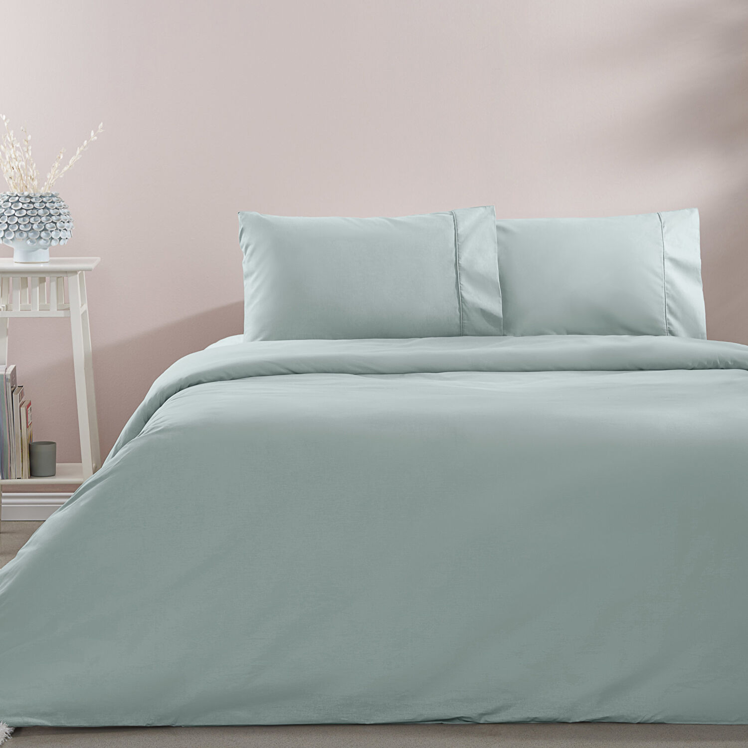 Taç Basic Ranforce Çift Kişilik Nevresim Takımı Mavi