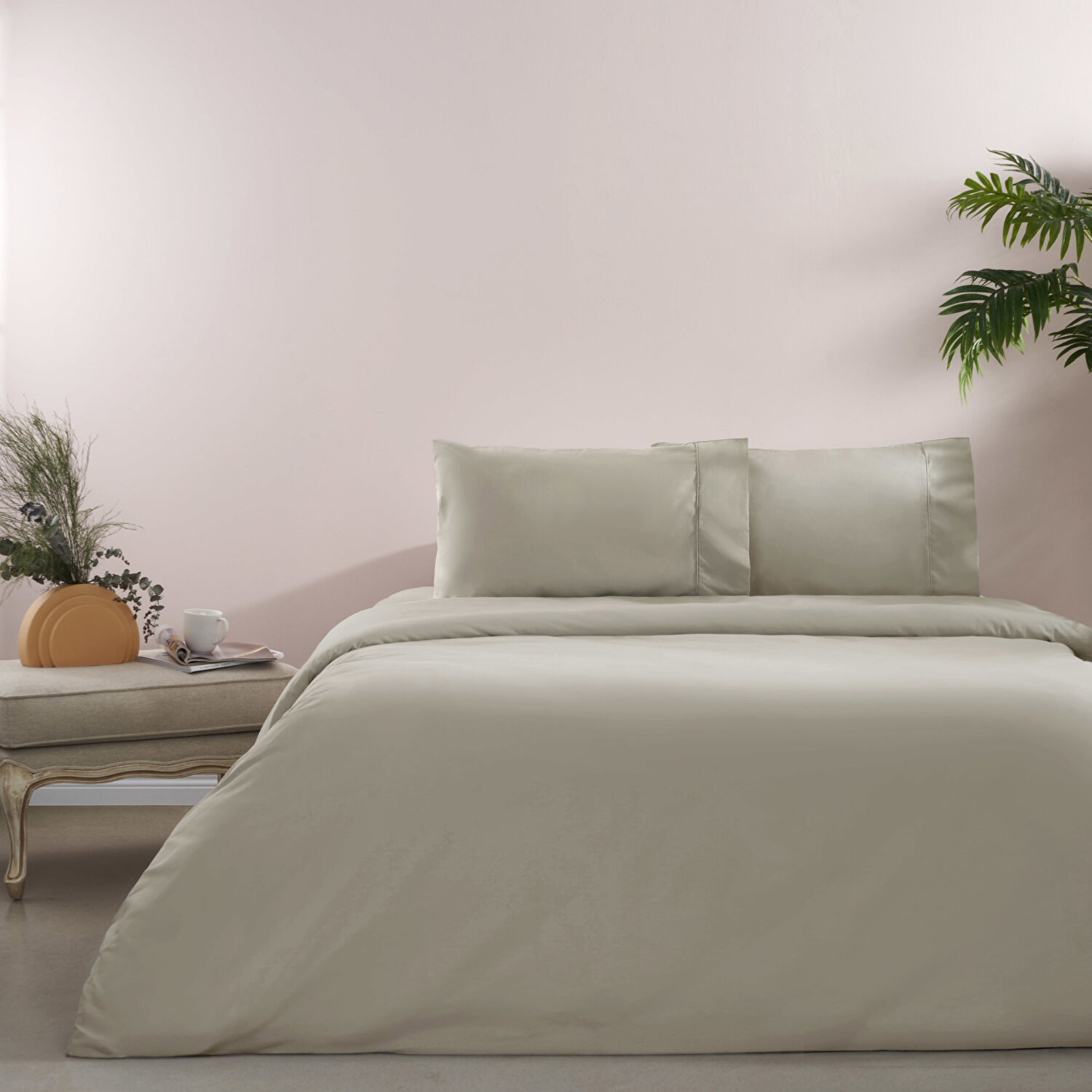 Taç Basic Ranforce Tek Kişilik Nevresim Takımı Vizon