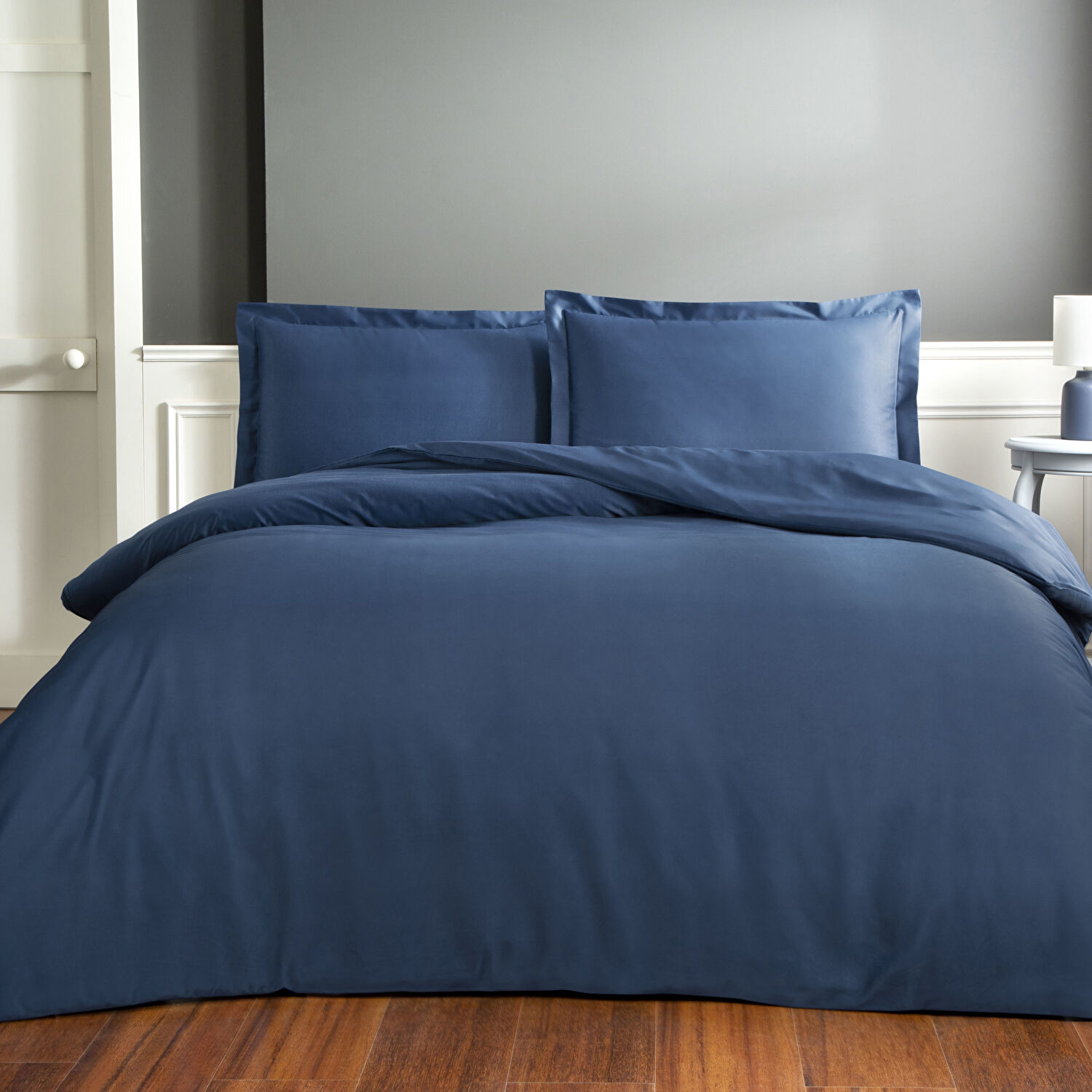 Taç Basic Saten Çift Kişilik Nevresim Takımı Lacivert