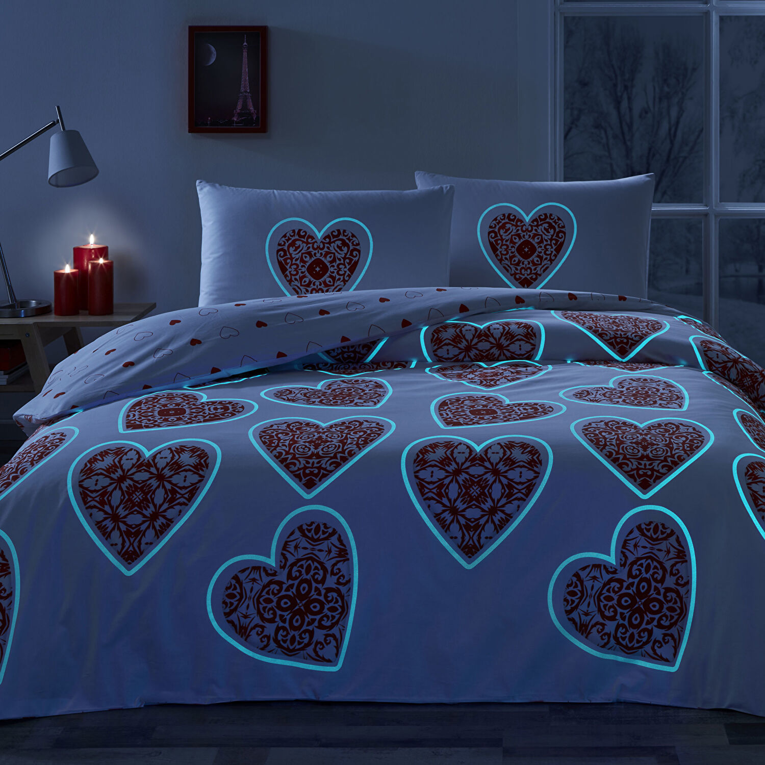 Taç Cordelia Ranforce Çift Kişilik Nevresim Takımı Kırmızı