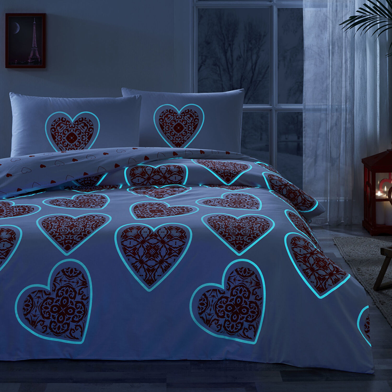 Taç Cordelia Ranforce Çift Kişilik Nevresim Takımı Kırmızı