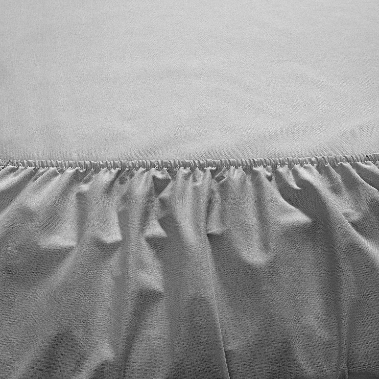 Taç Ranforce Lastikli Tek Kişilik Çarşaf Set Antrasit