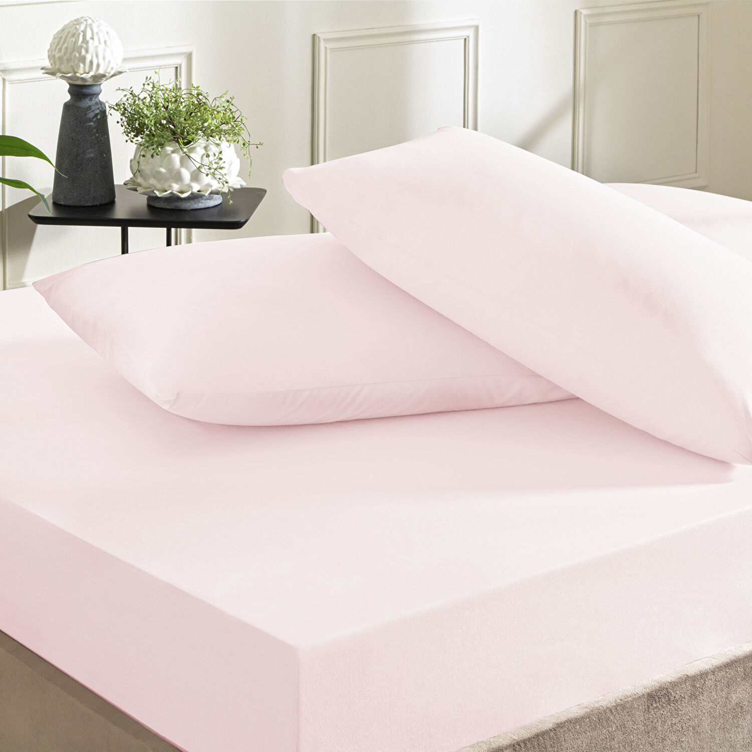 Taç Color Dreams Ranforce Tek Kişilik Çarşaf Seti Pudra