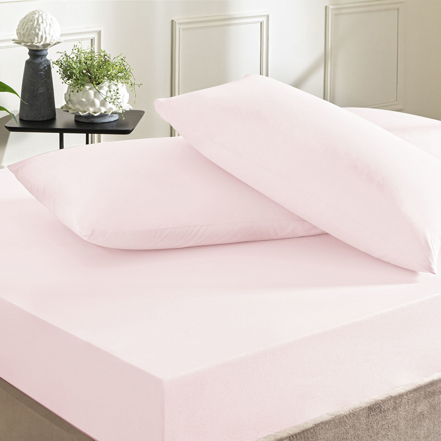 Taç Color Dreams Ranforce Tek Kişilik Çarşaf Seti Pudra