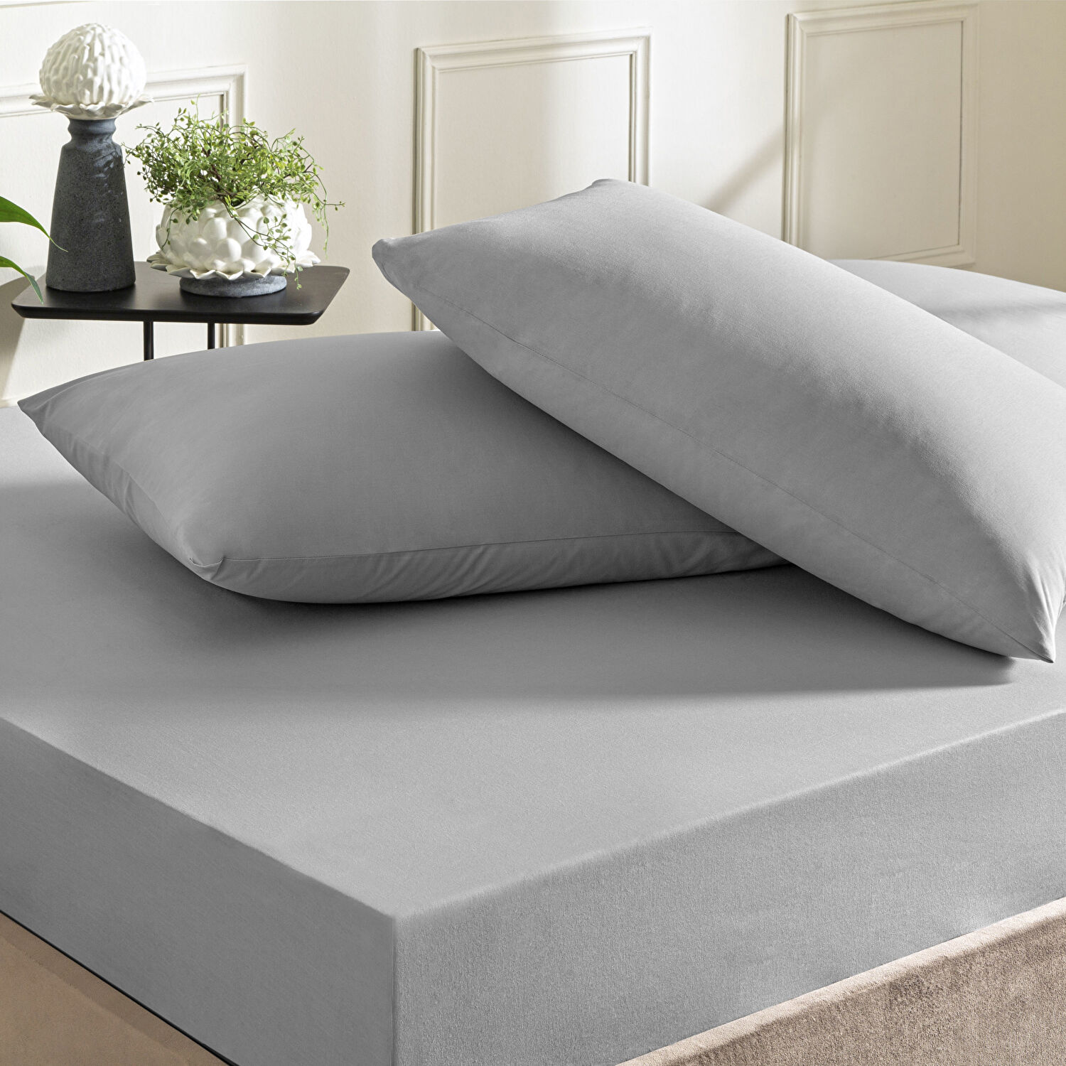 Taç Color Dreams Ranforce Tek Kişilik Çarşaf Seti Antrasit