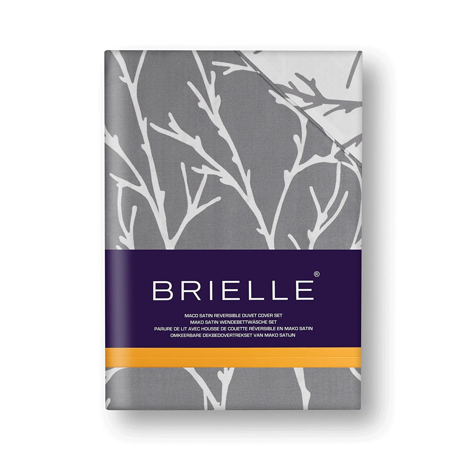 Brielle Queen Size Saten Nevresim Seti Gri