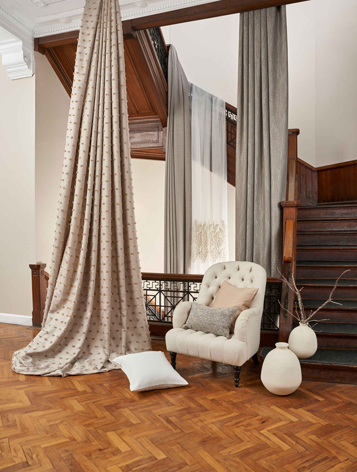 Taç Nımes Brode Tül Perde Bej ( Max Yükseklik : 280 cm )