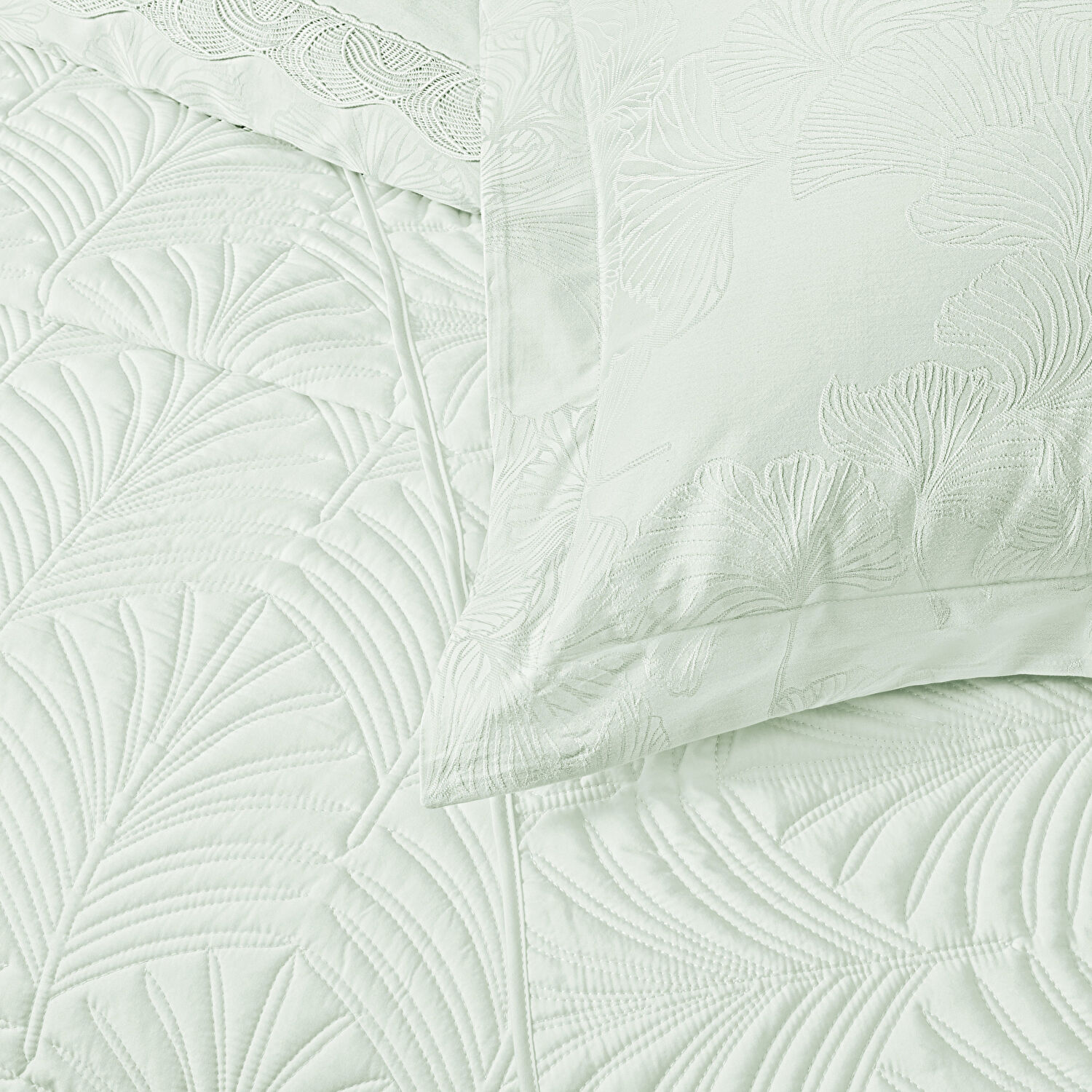 Taç Eleanor Yatak Örtülü Çift Kişilik Nevresim Seti Mint