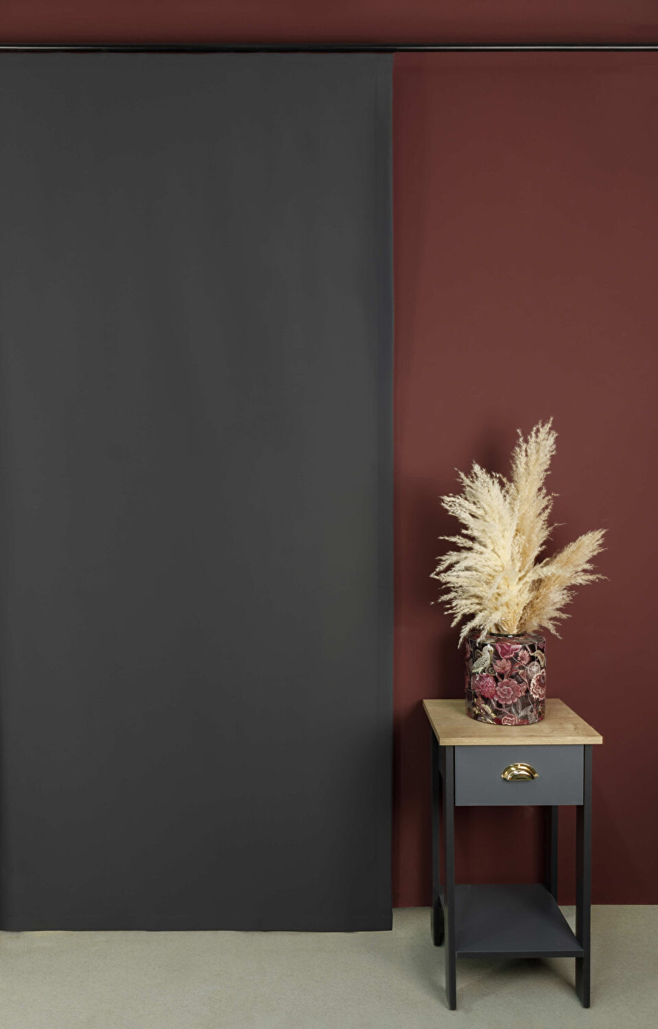 Taç Karartma Hazır Fon Perde Antrasit 250x265 cm