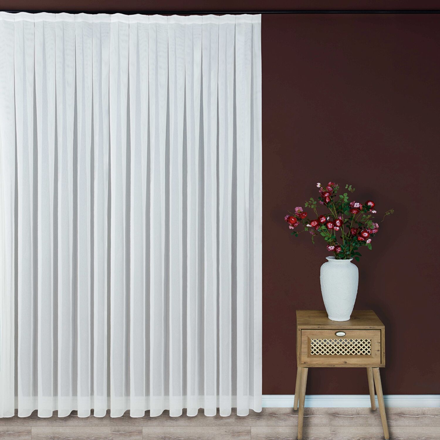 Taç Sturdy Hazır Tül Perde Ekru 300x260 cm