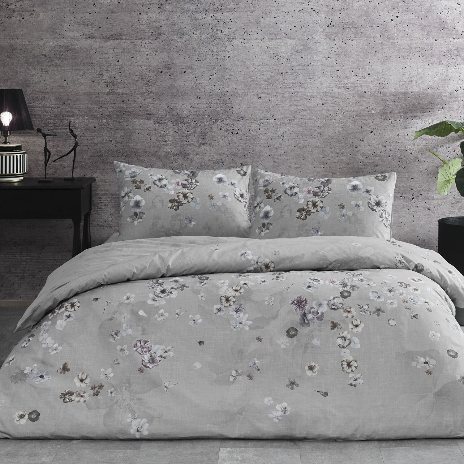 Taç Claire Ranforce Çift Kişilik Nevresim Takımı Gri