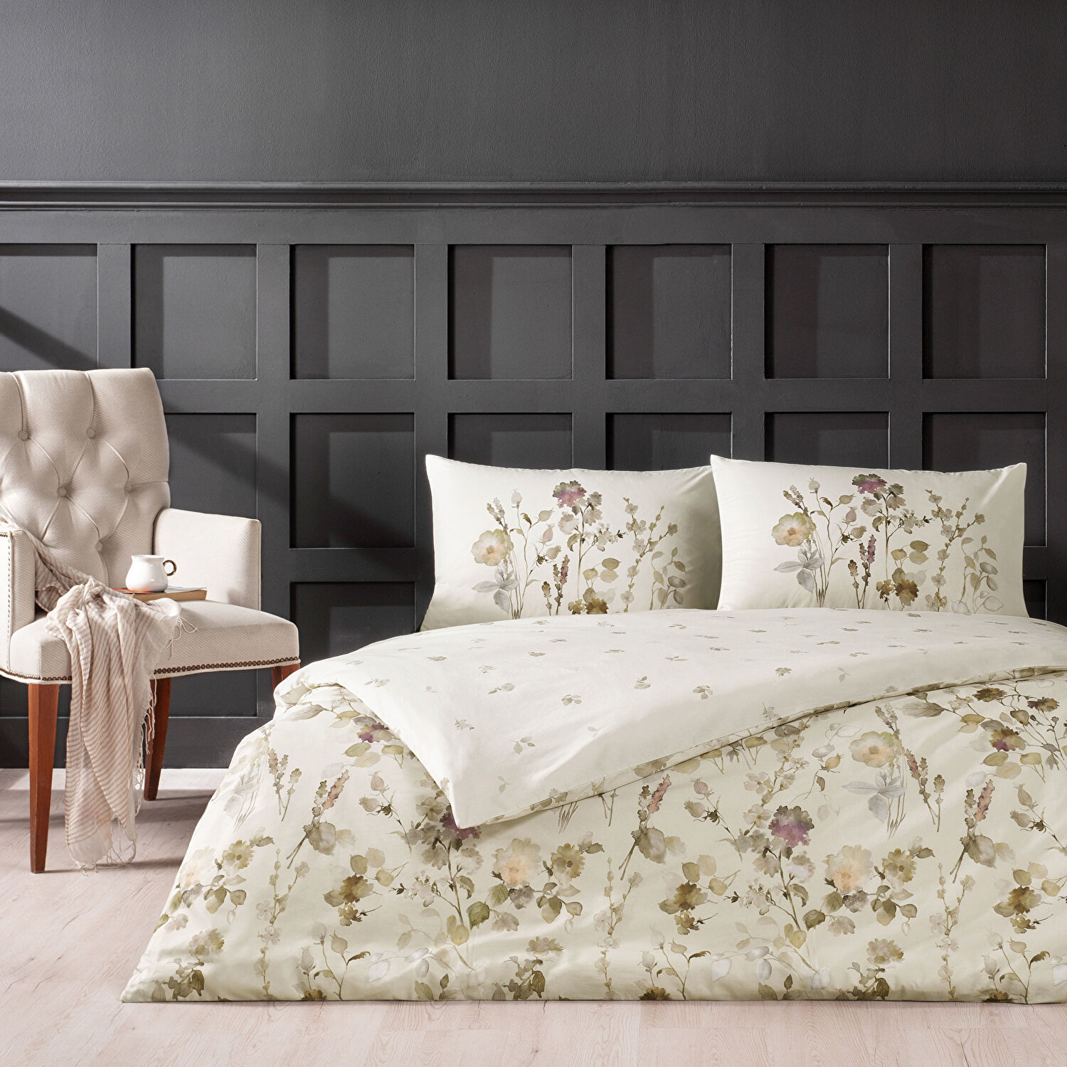 Taç Nina Ranforce Tek Kişilik Nevresim Takımı Bej