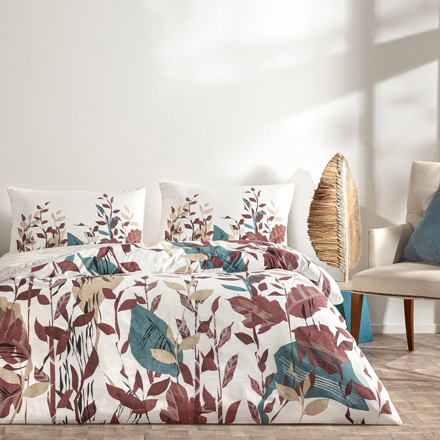 Taç Daisy Ranforce Çift Kişilik Nevresim Takımı Ekru