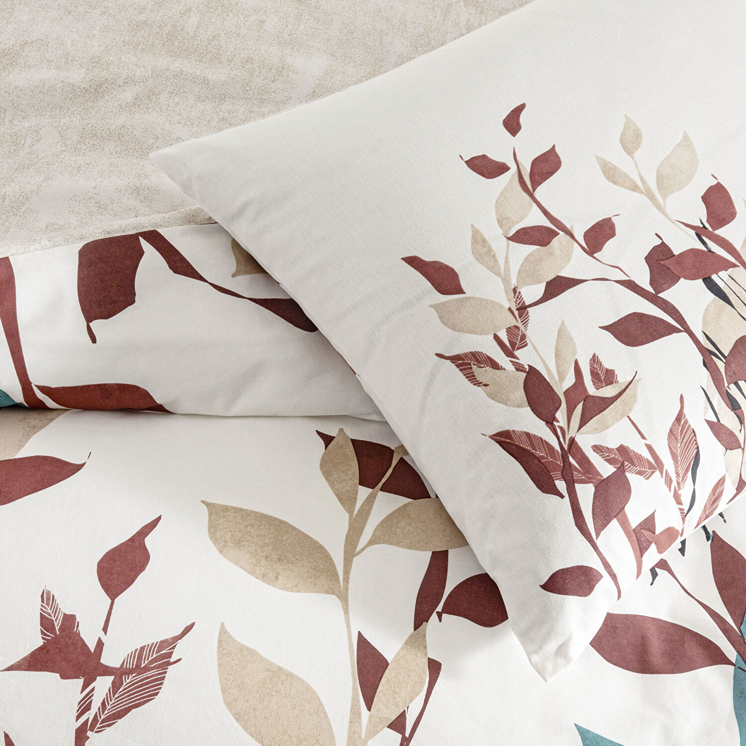 Taç Daisy Ranforce Çift Kişilik Nevresim Takımı Ekru