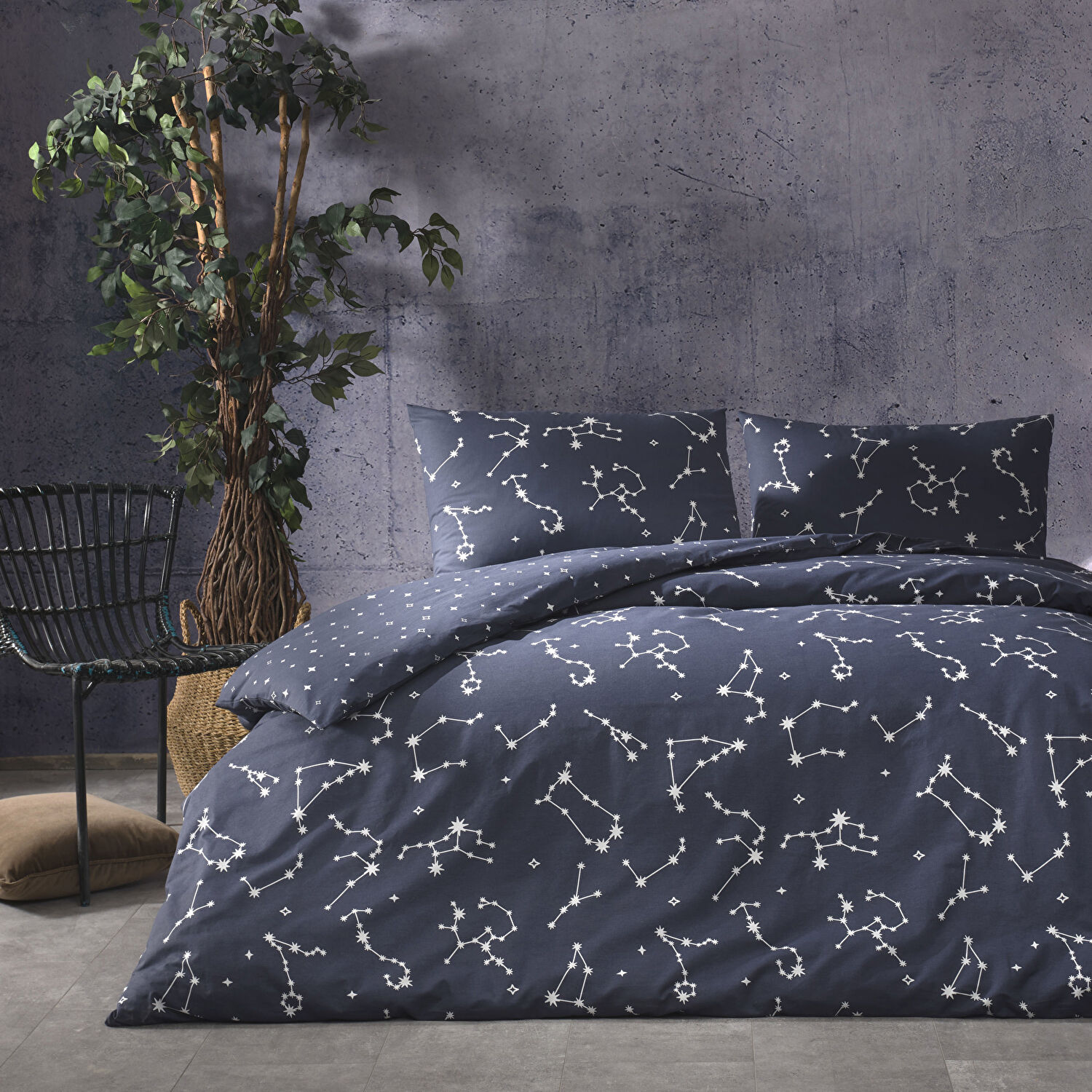 Taç Lonny Ranforce Tek Kişilik Nevresim Takımı Lacivert