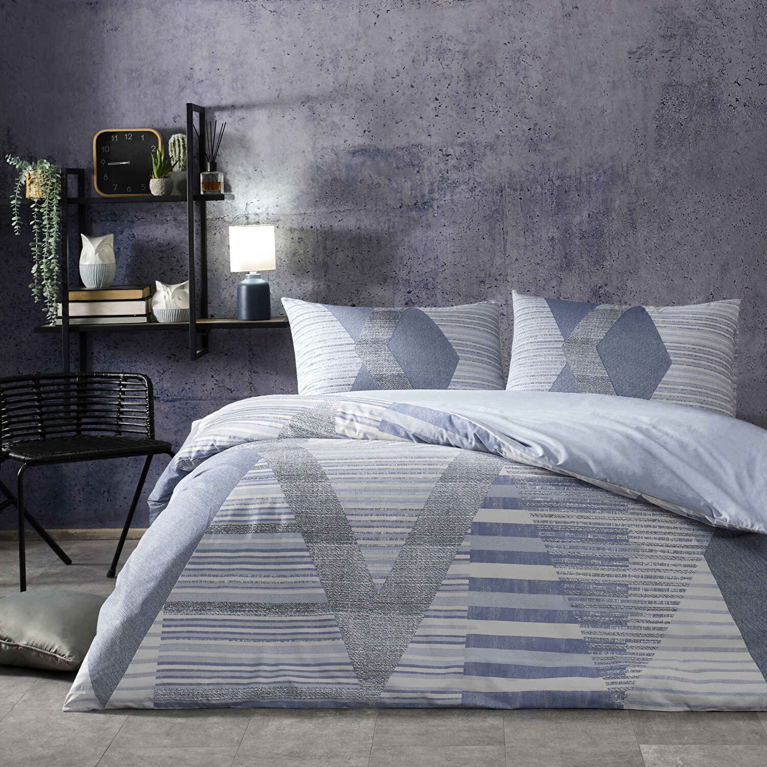 Taç Lucas Ranforce Tek Kişilik Nevresim Takımı Mavi