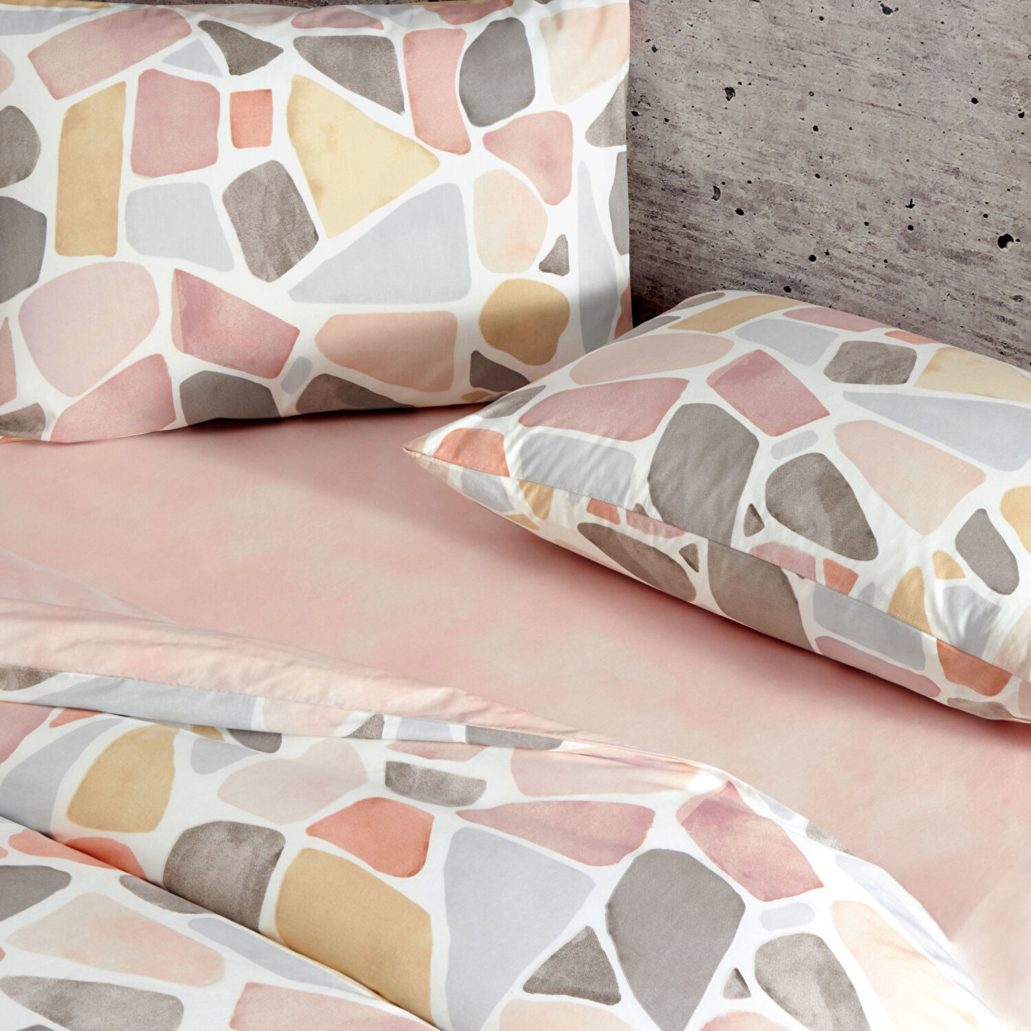 Taç Alvy Ranforce Çift Kişilik Nevresim Takımı Pembe