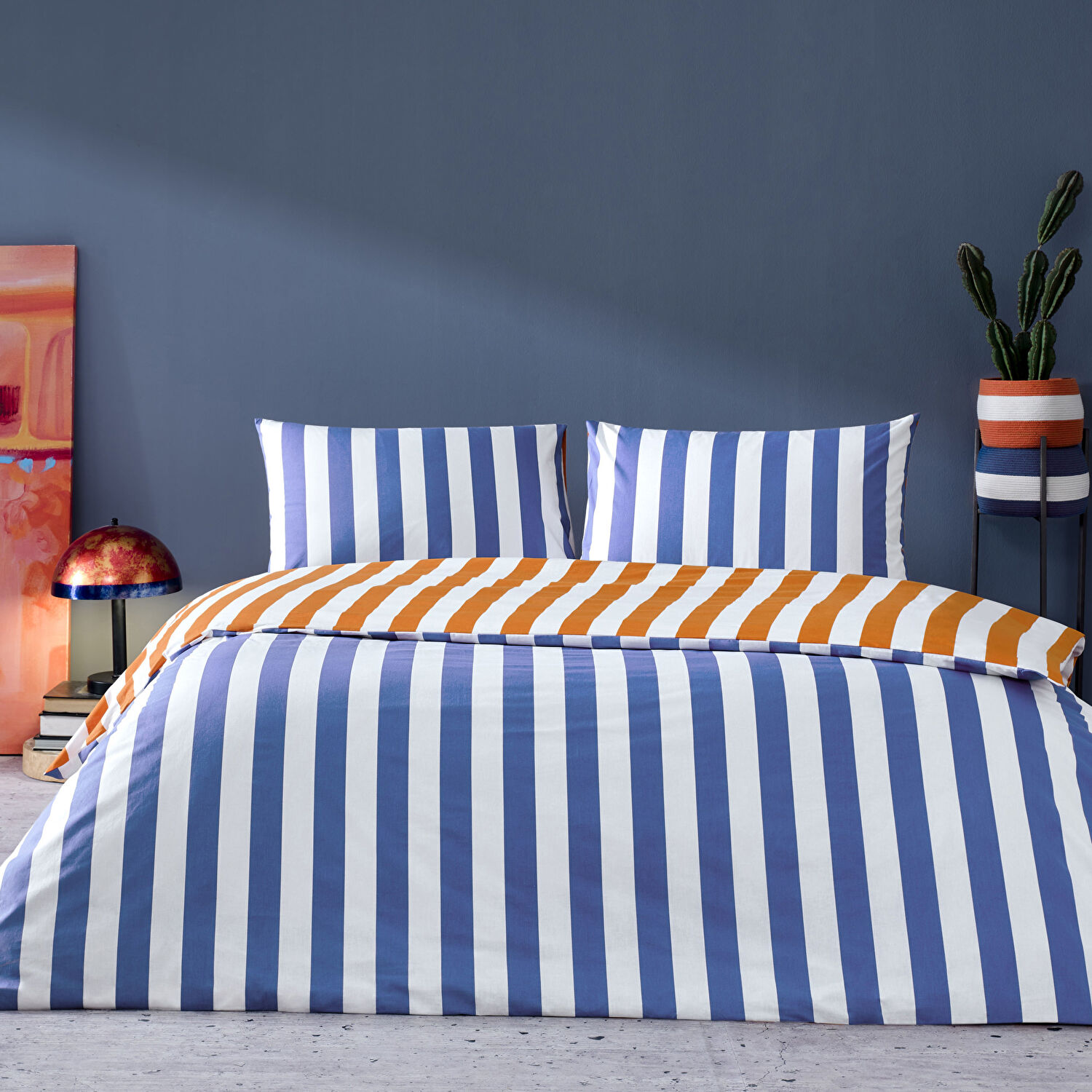 Taç Neva Ranforce Tek Kişilik Nevresim Takımı Turuncu