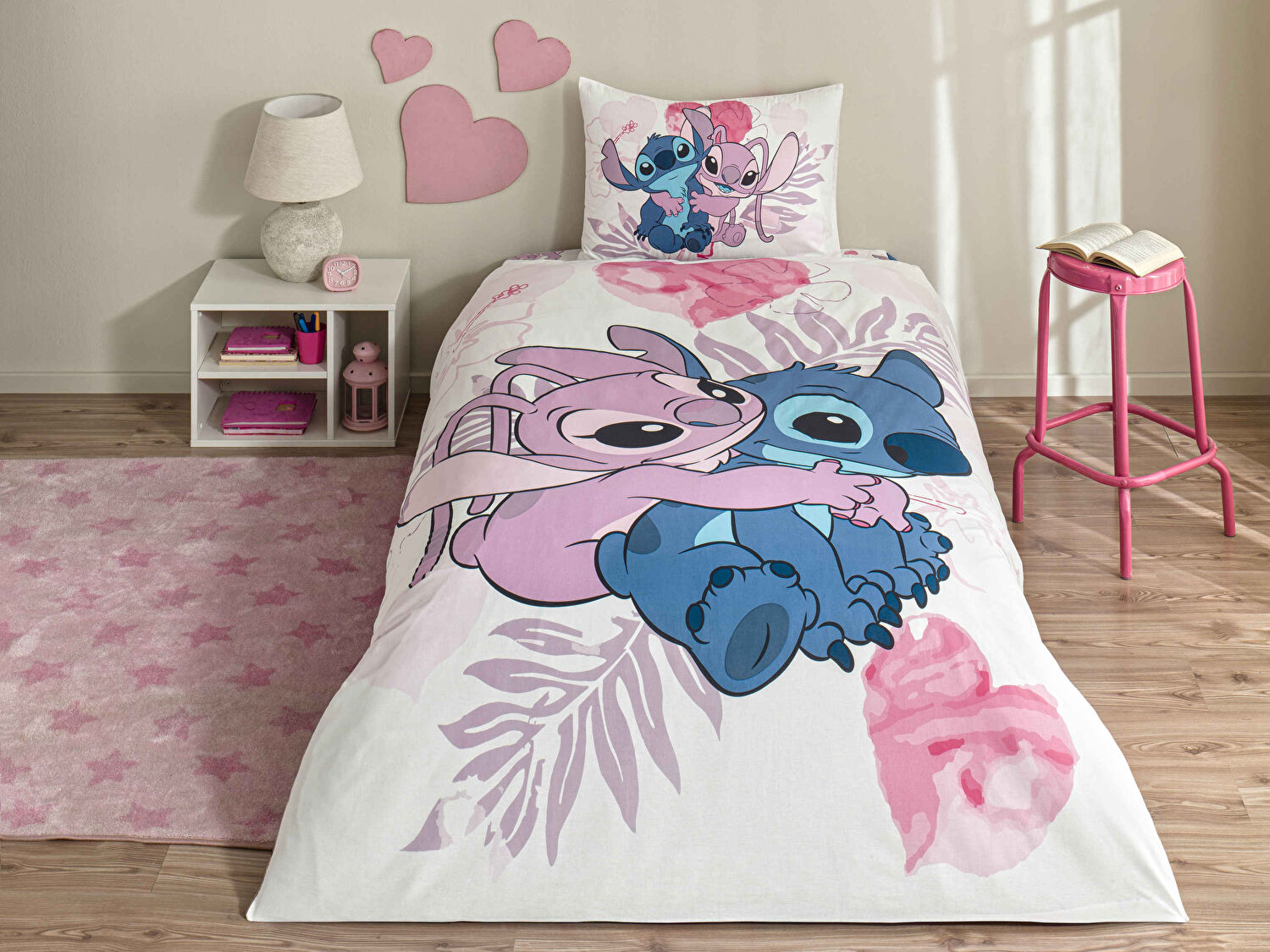 Taç Lisanslı Lilo&Stitch Tek Kişilik Pamuk Nevresim Takımı