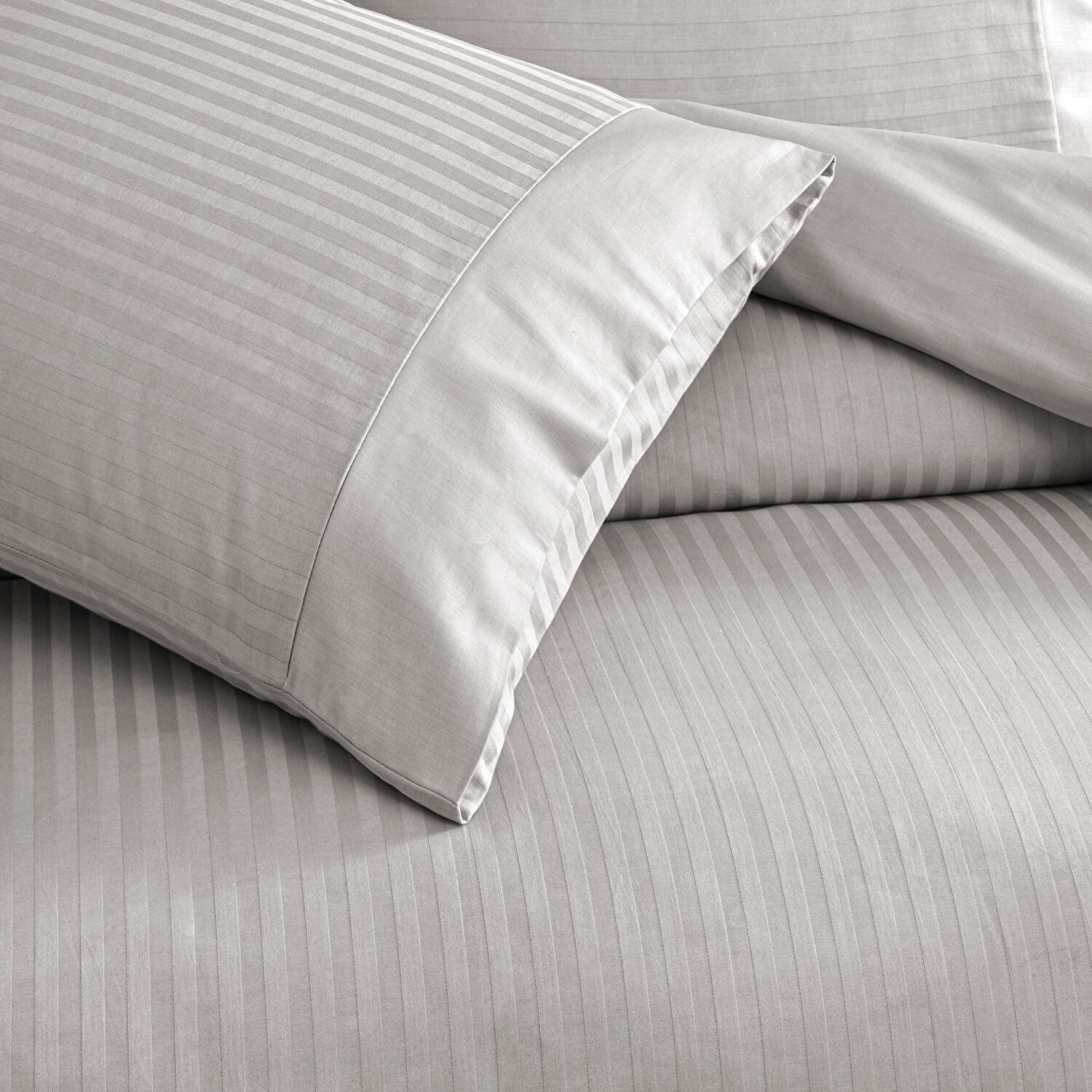 Taç Stripe Premium Basic Çift Kişilik Nevresim Takımı Gri