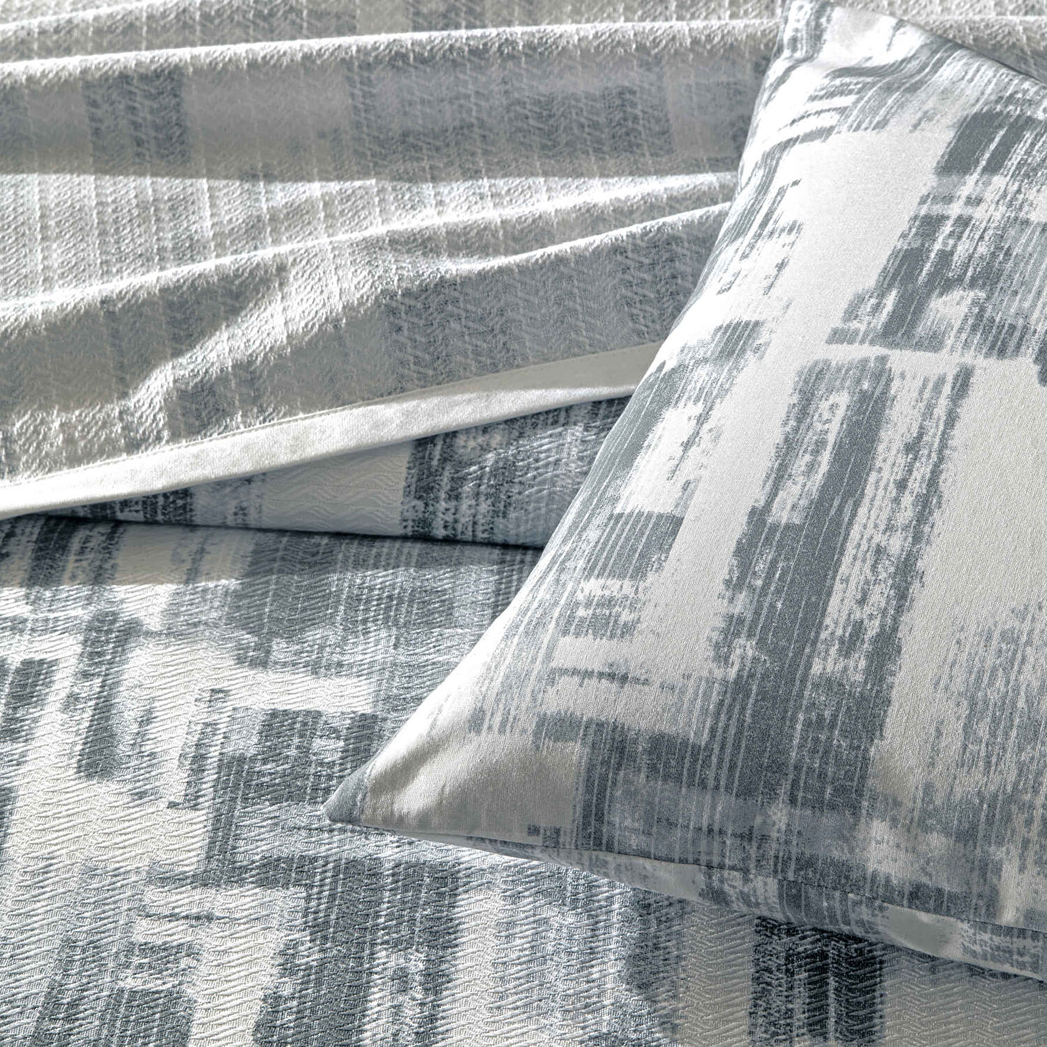 Taç Baskılı Jamie Çift Kişilik Pike Takımı Gri