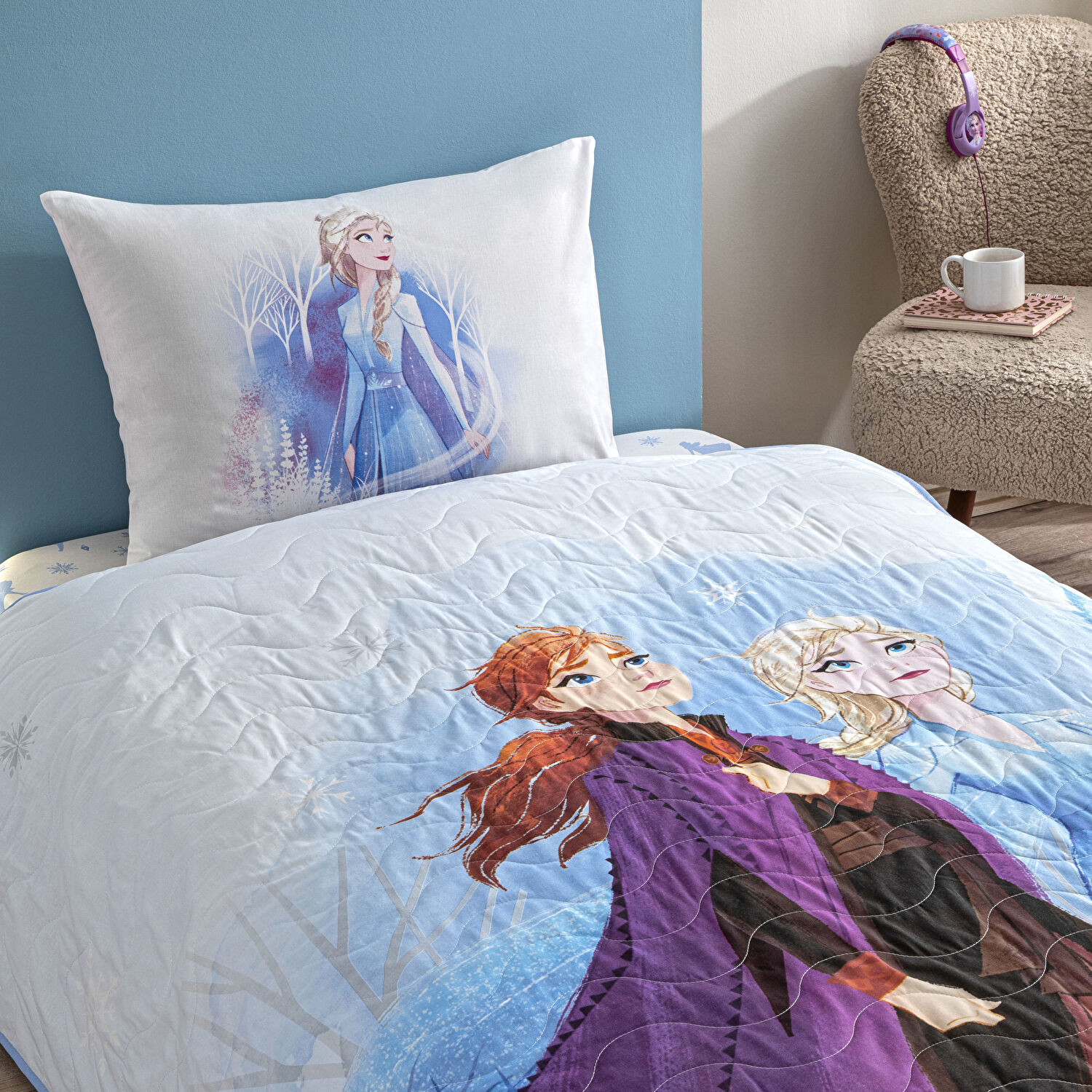 Taç Lisanslı Disney Frozen Sisters Tek Kişilik Pamuk Complete Set