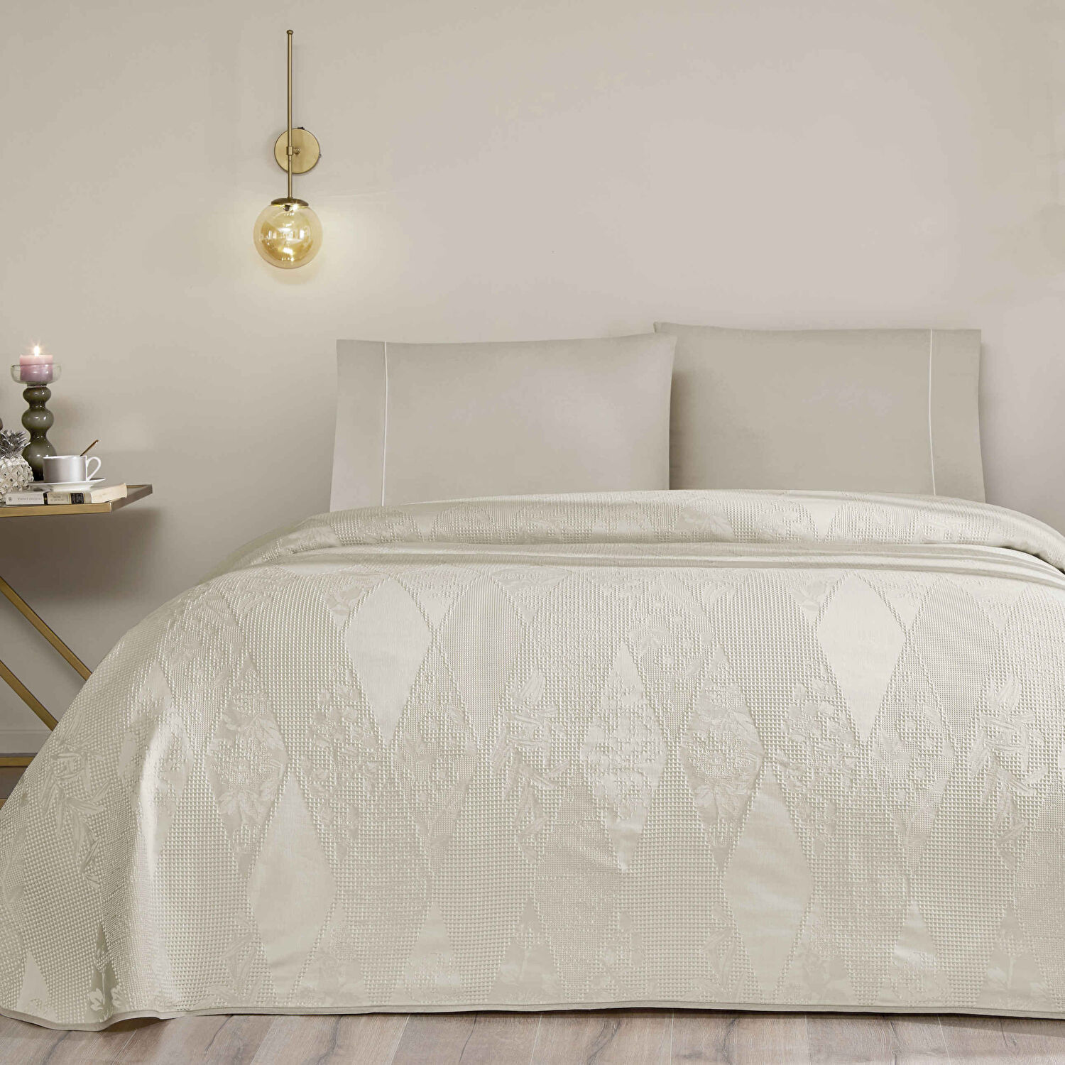 Taç Jakar Flava Tek Kişilik Pike Takımı Gri