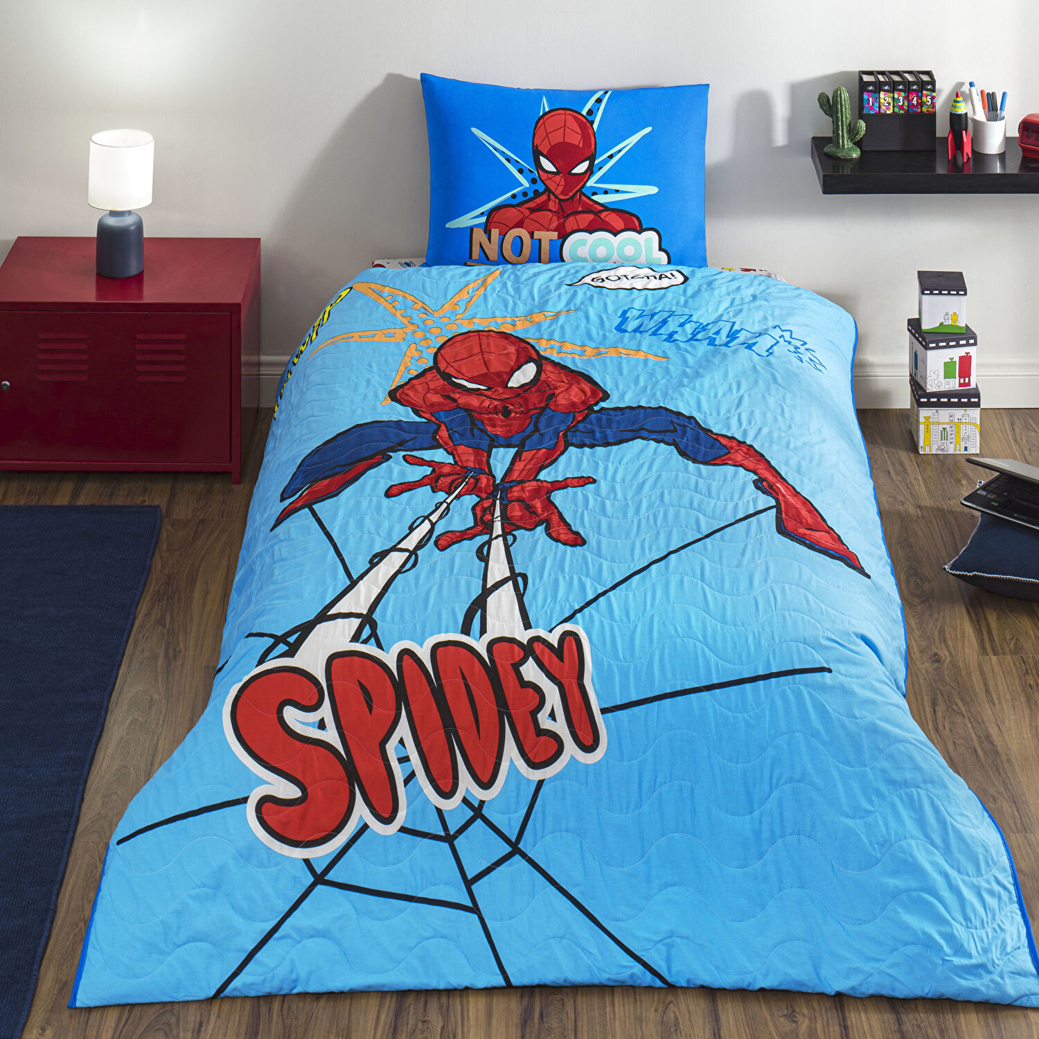 Taç Lisanslı Spiderman Thwip Tek Kişilik Pamuk Complete Set