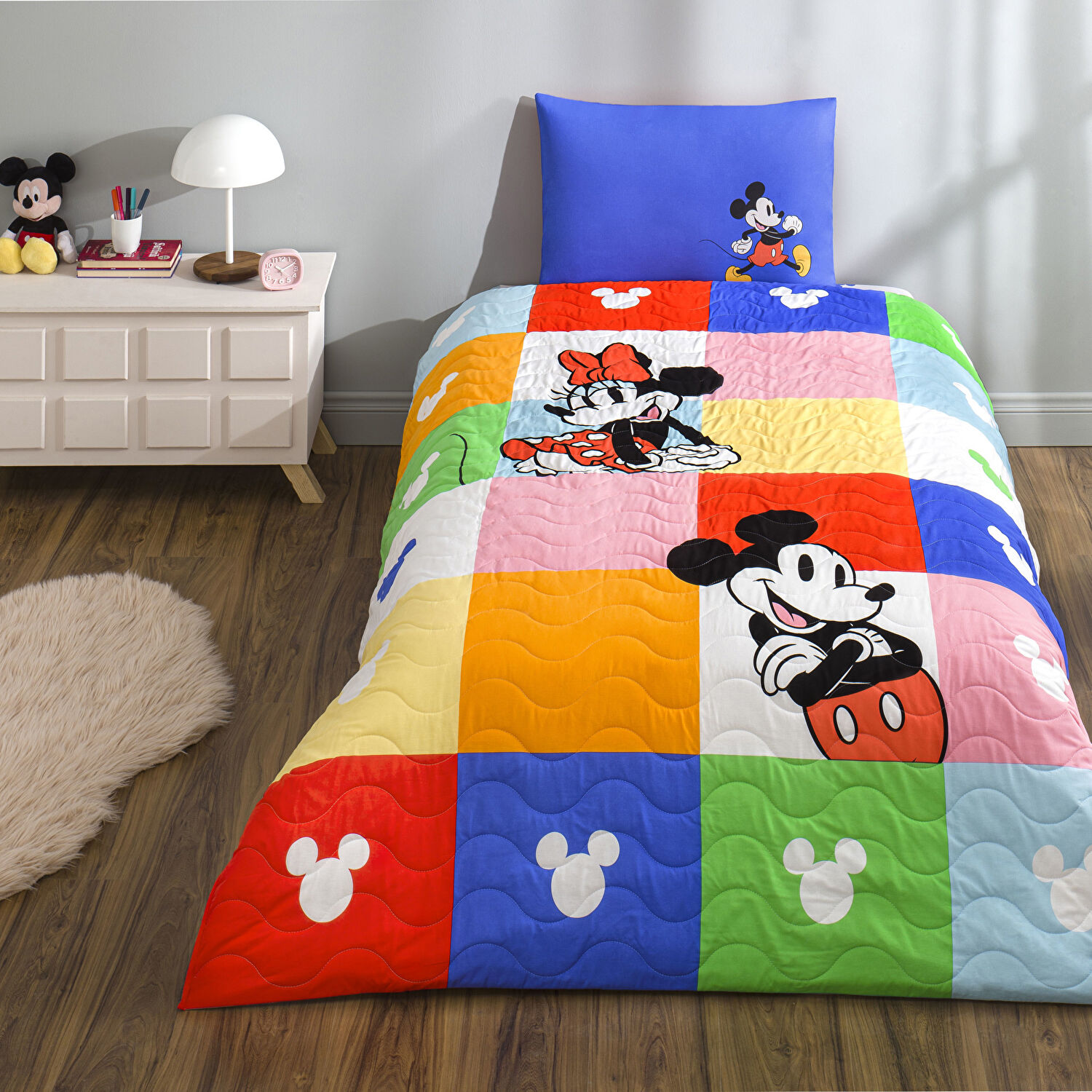 Taç Lisanslı Disney Minnie & Mickey Tek Kişilik Pamuk Complete Set