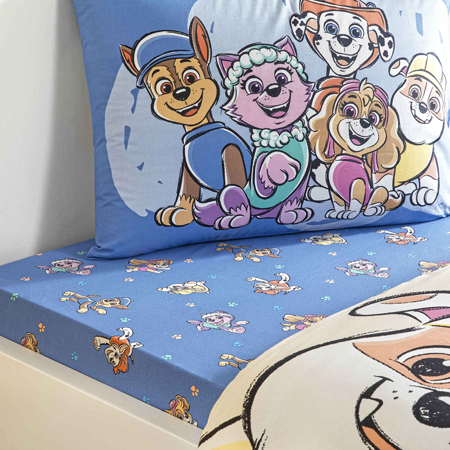 Taç Lisanslı Paw Patrol Cloud Pamuk Tek Kişilik Nevresim Takımı
