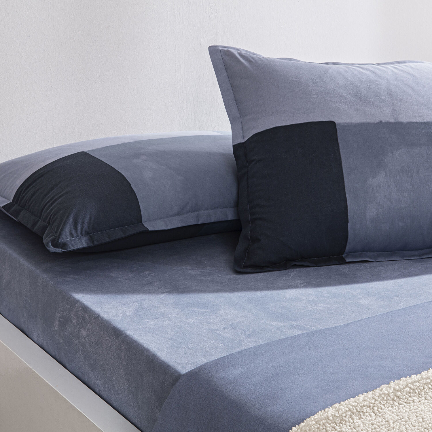 Taç Larive Ranforce Tek Kişilik Battaniyeli Kış Seti Mavi