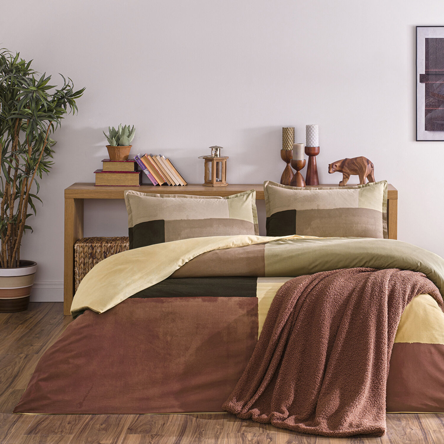 Taç Larive Ranforce Tek Kişilik Battaniyeli Kış Seti Kiremit