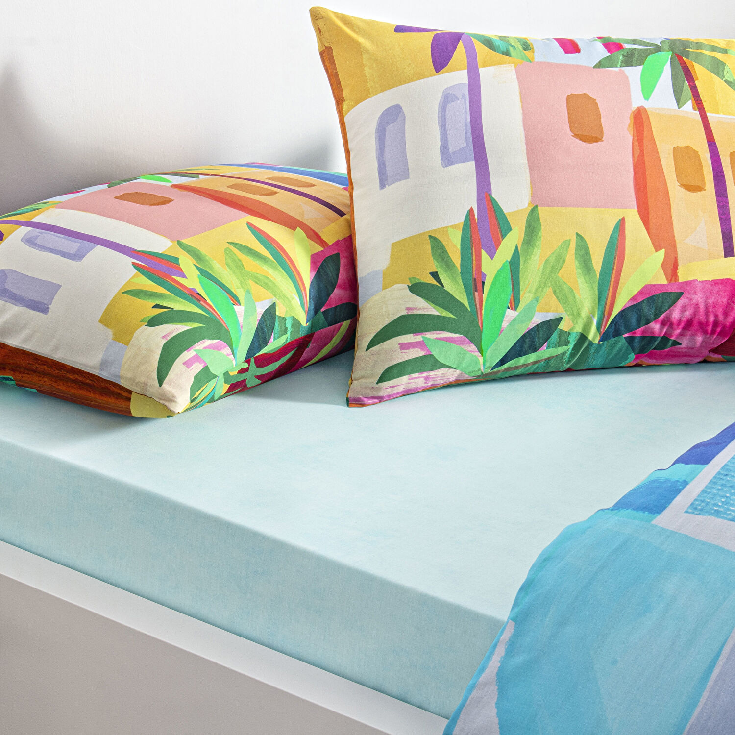 Taç Lyona Ranforce Tek Kişilik Nevresim Takımı Mavi