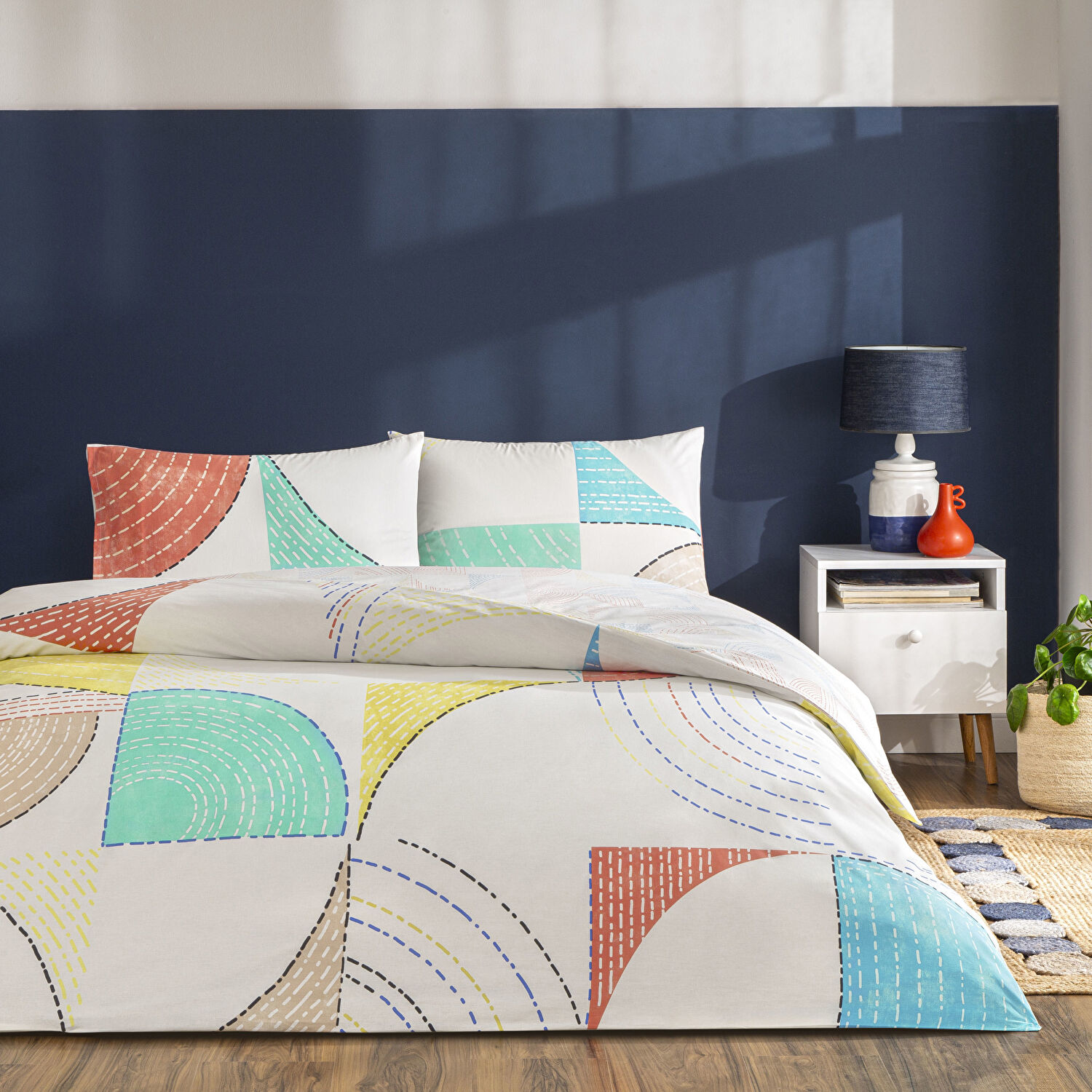 Taç Luvına Ranforce Tek Kişilik Nevresim Takımı Turkuaz