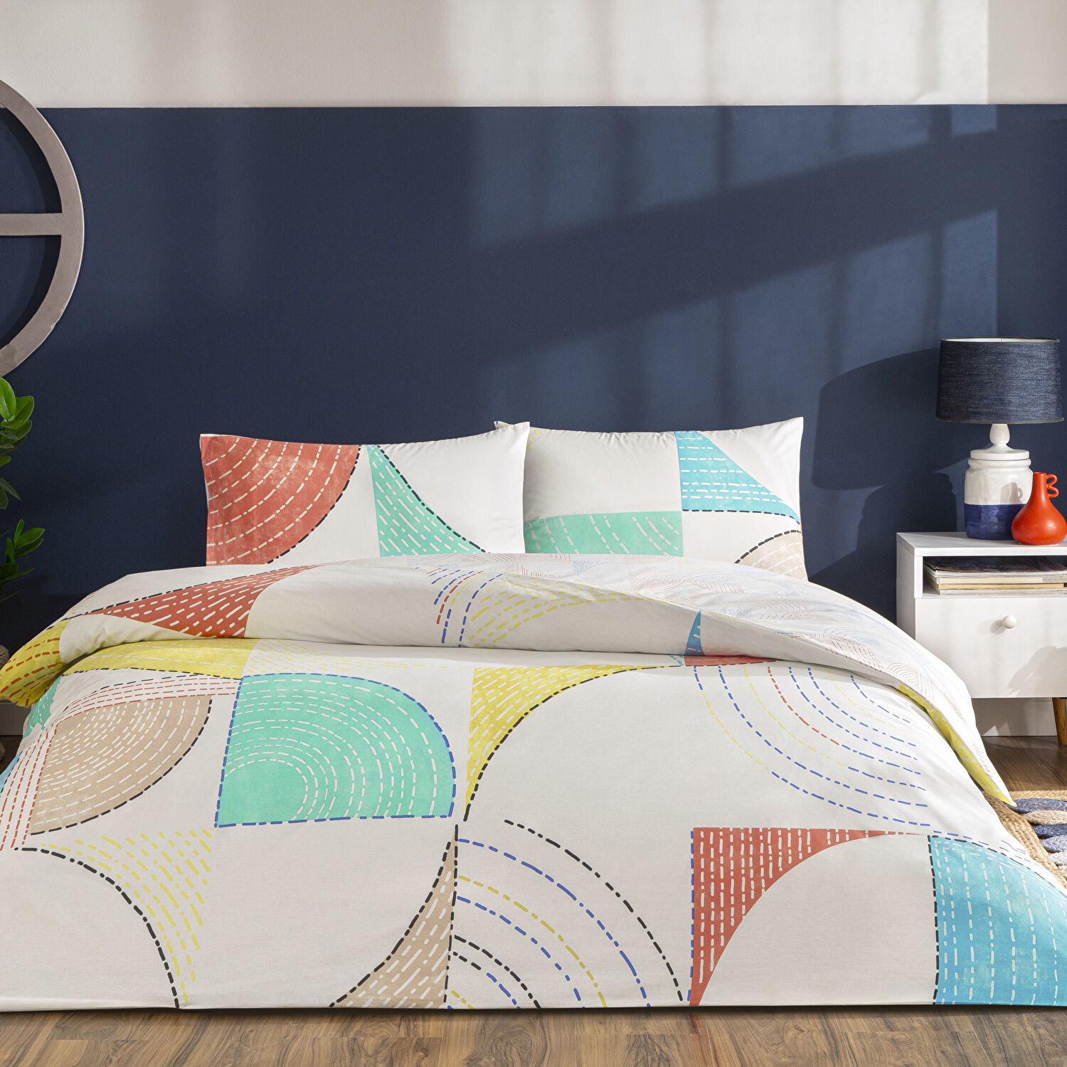 Taç Luvına Ranforce Tek Kişilik Nevresim Takımı Turkuaz