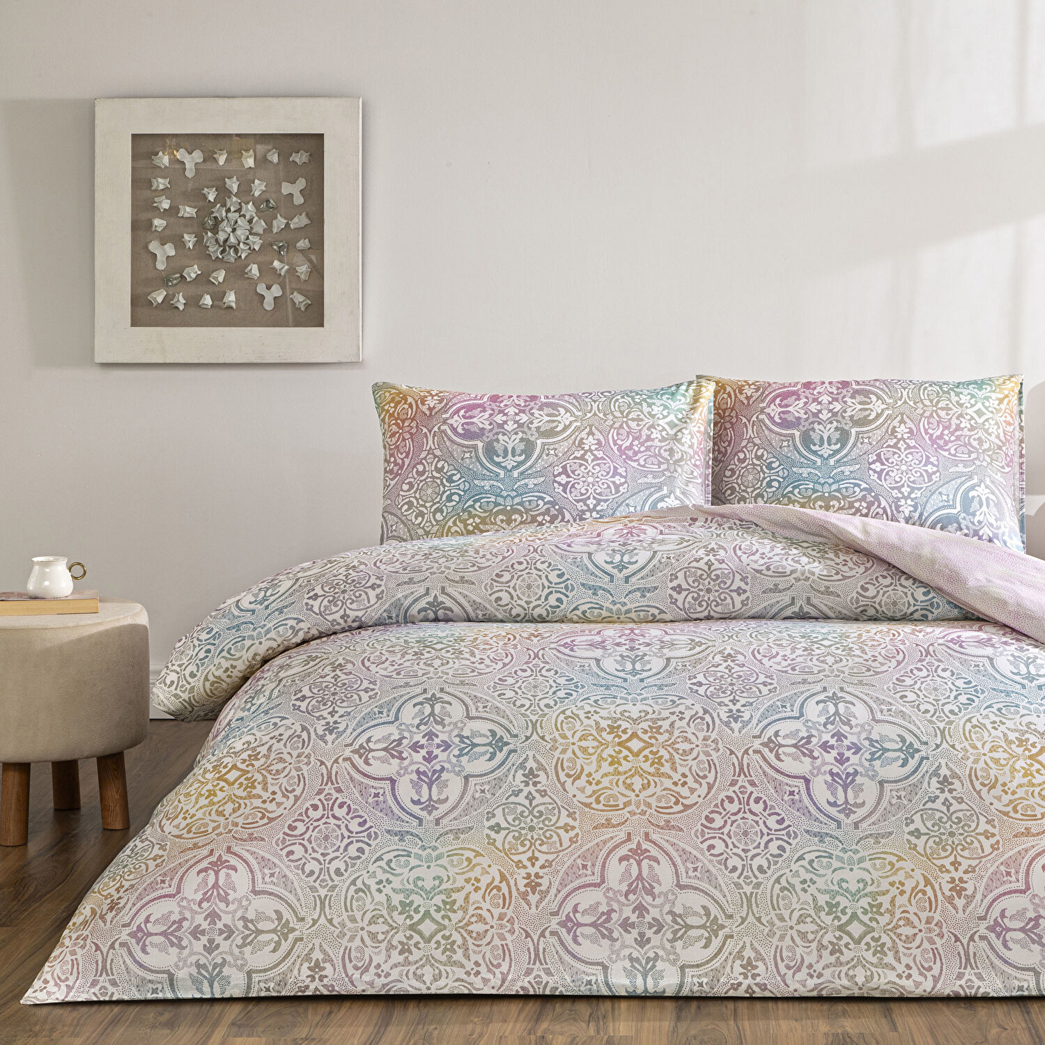 Taç Nevora Ranforce Çift Kişilik Nevresim Takımı Pembe