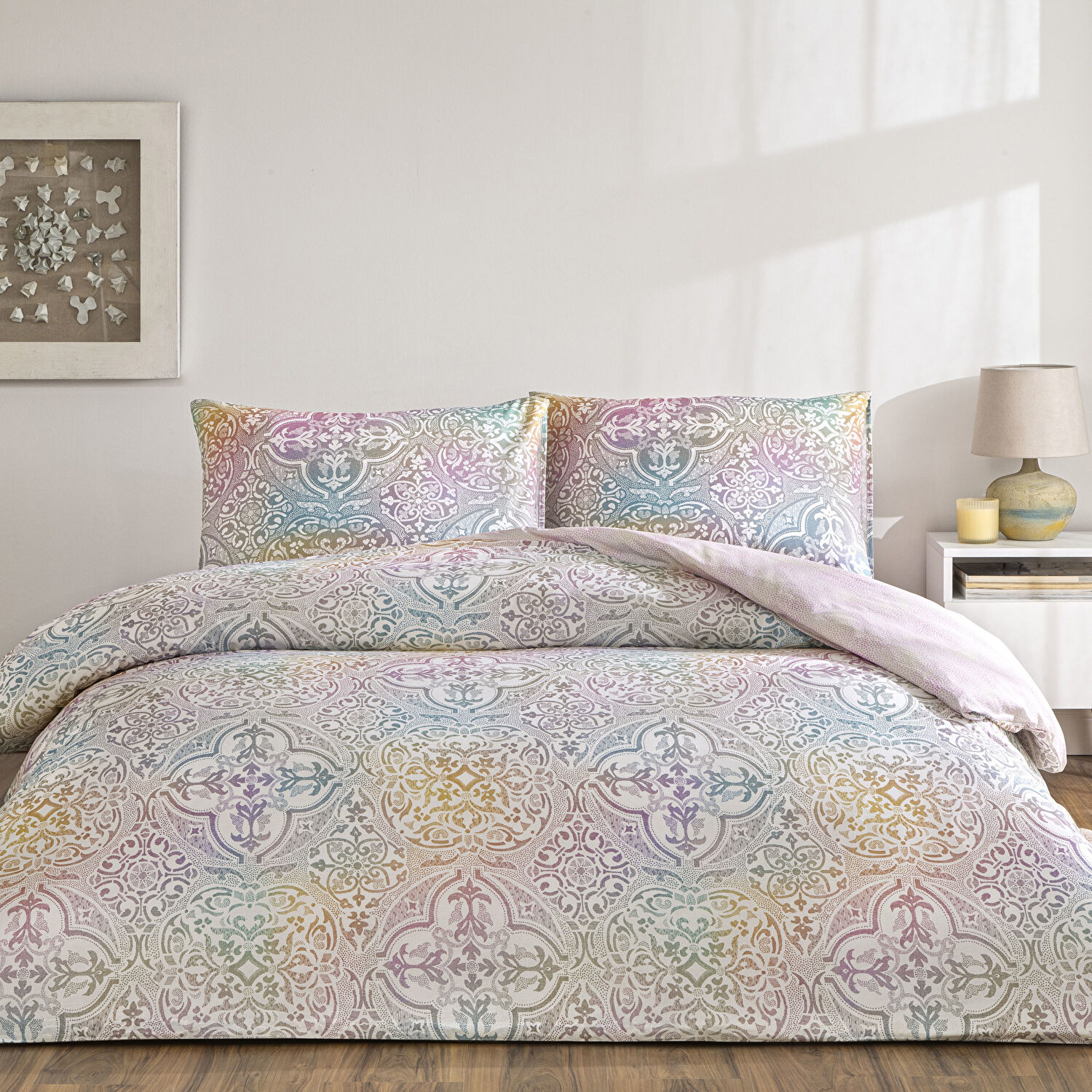 Taç Nevora Ranforce Çift Kişilik Nevresim Takımı Pembe